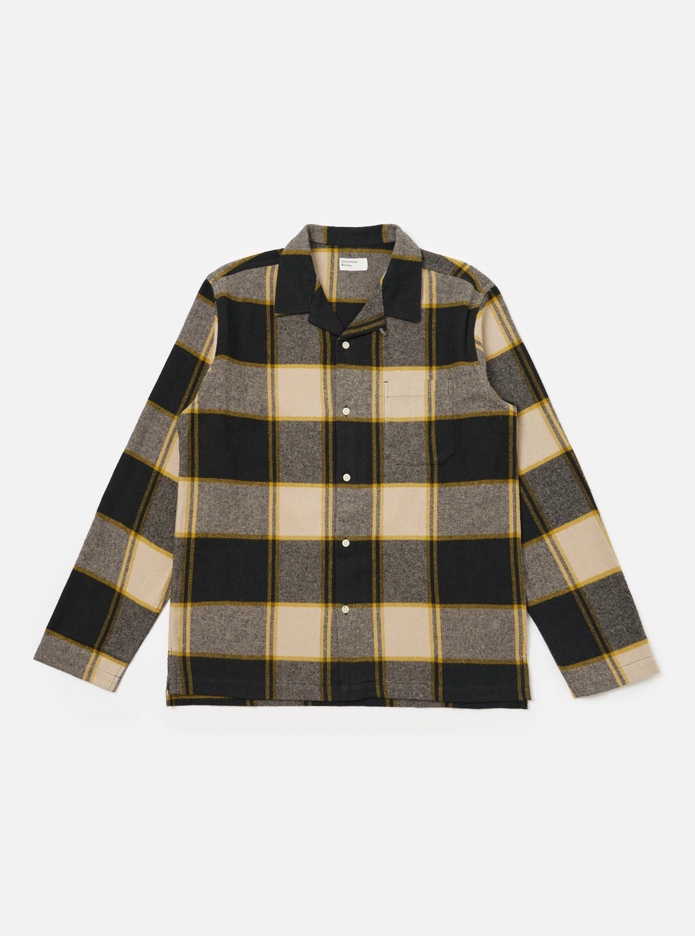 Black/Sand Brushed Big Check Long Pyjama Set - Image 3