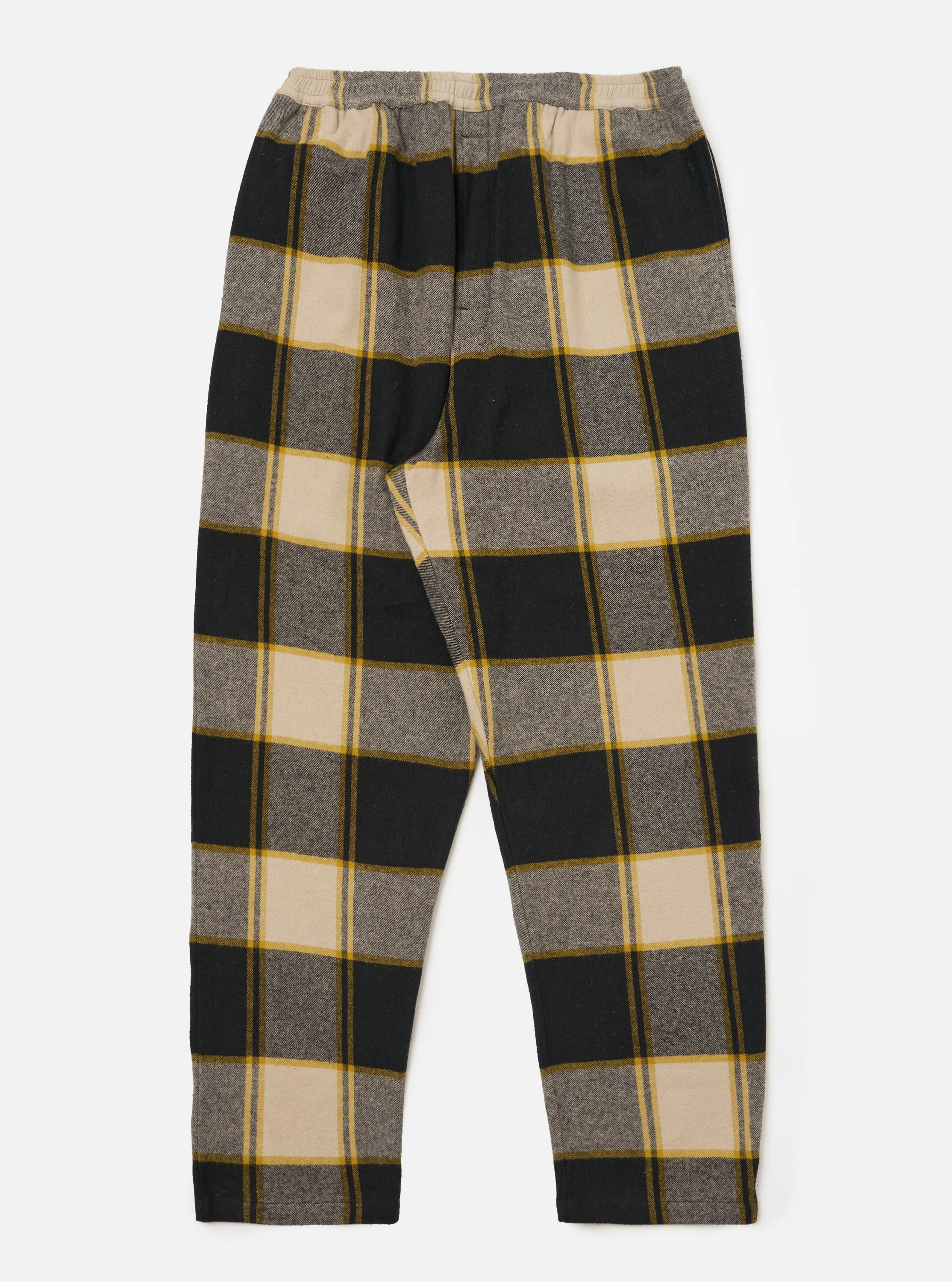 Black/Sand Brushed Big Check Long Pyjama Set - Image 5