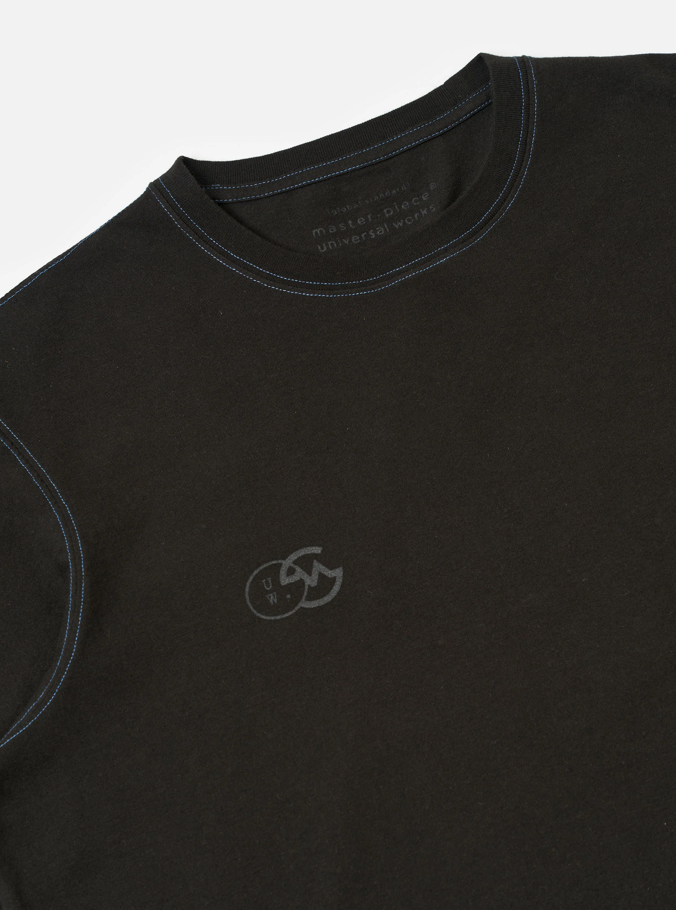 master-piece x Universal Works Black Single Jersey Print Tee - Image 6