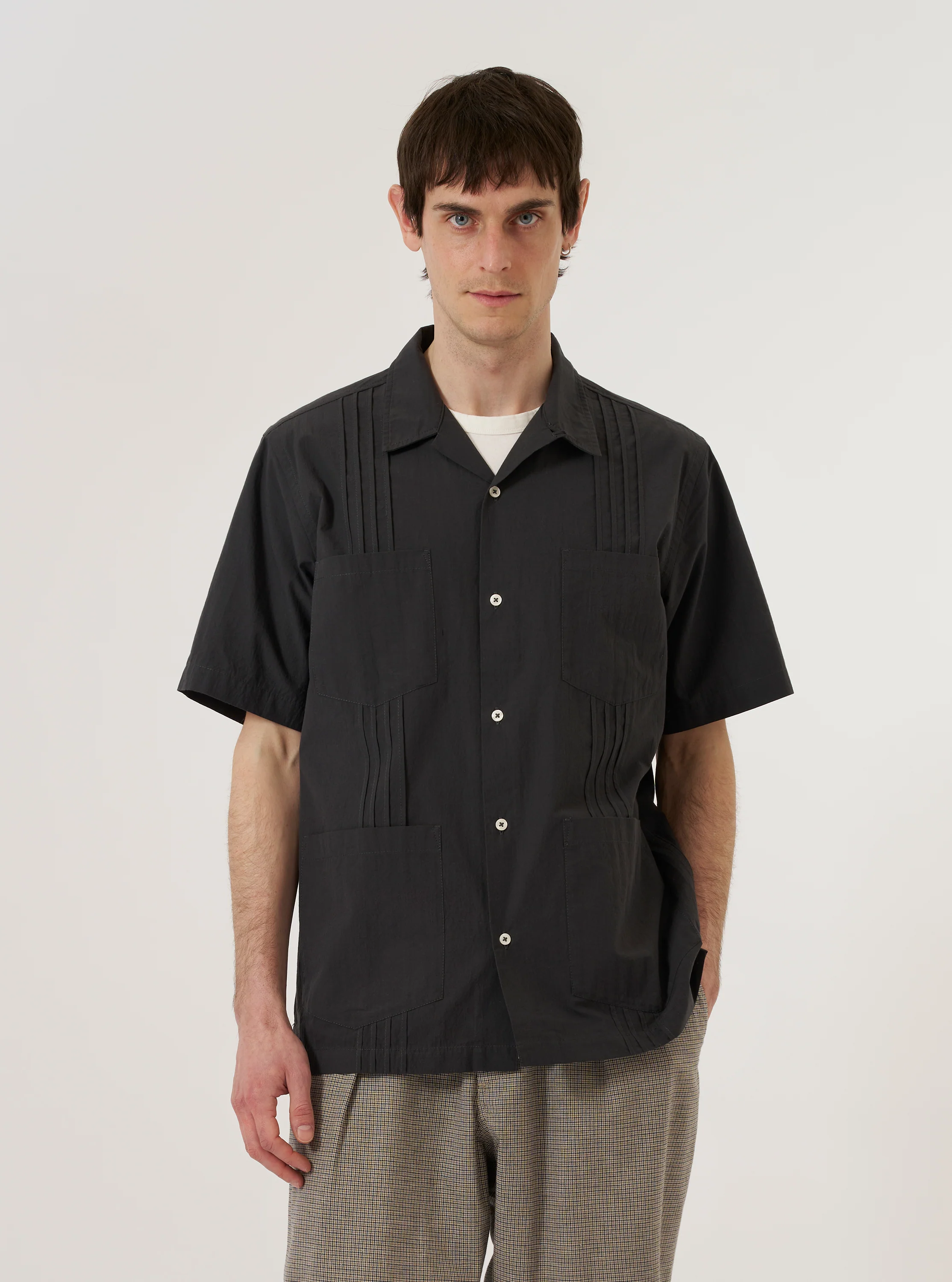 Black Tech Cotton S/S Dwight Overshirt - Image 2