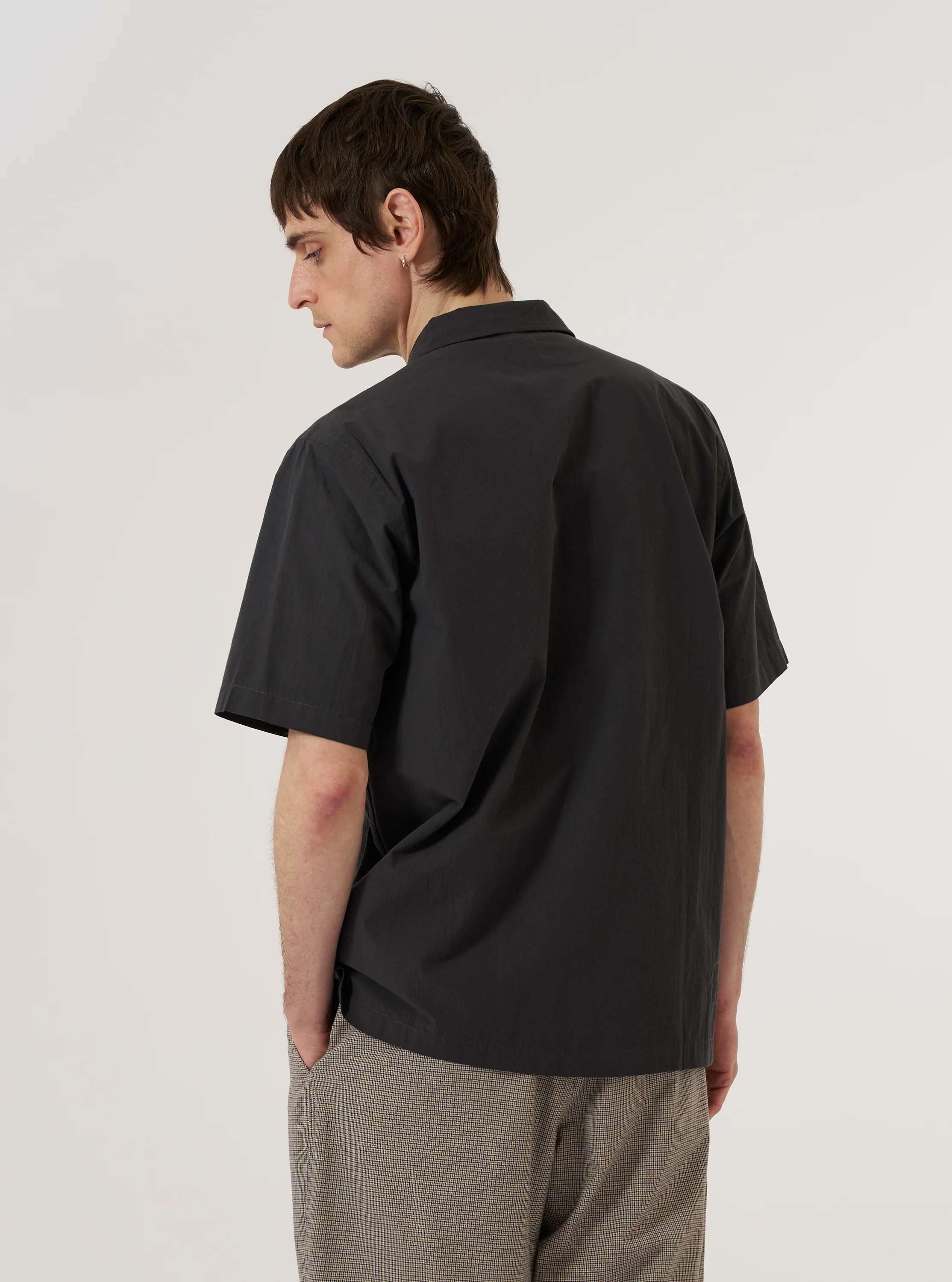 Black Tech Cotton S/S Dwight Overshirt - Image 3