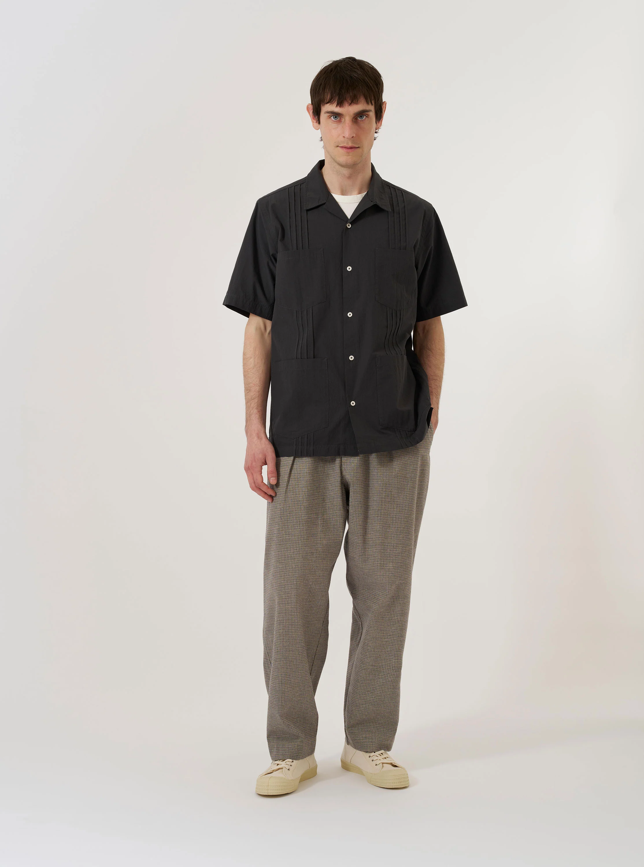 Black Tech Cotton S/S Dwight Overshirt - Image 7