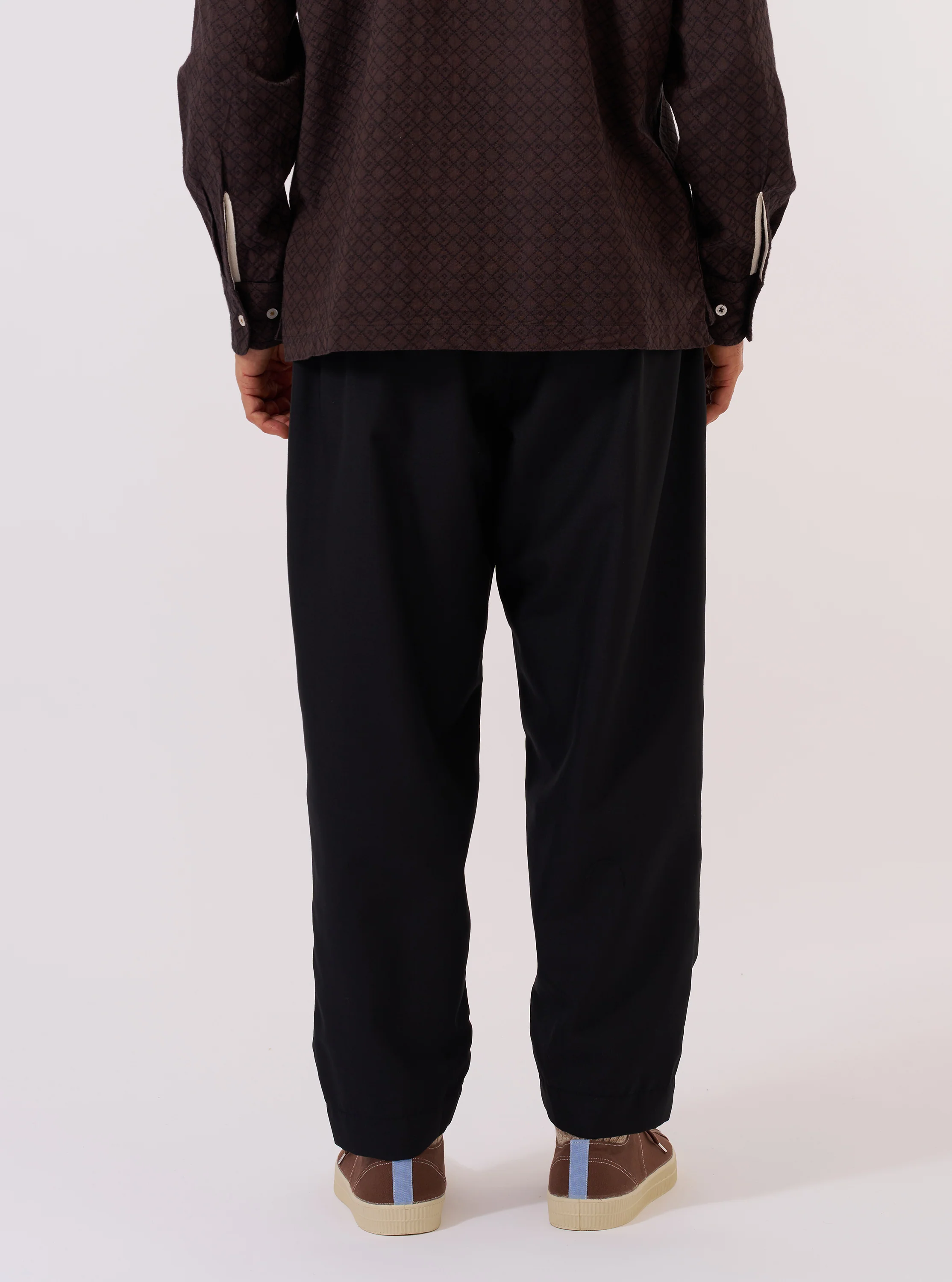 Black Tropical Suiting Pleated Track Pant - Image 3