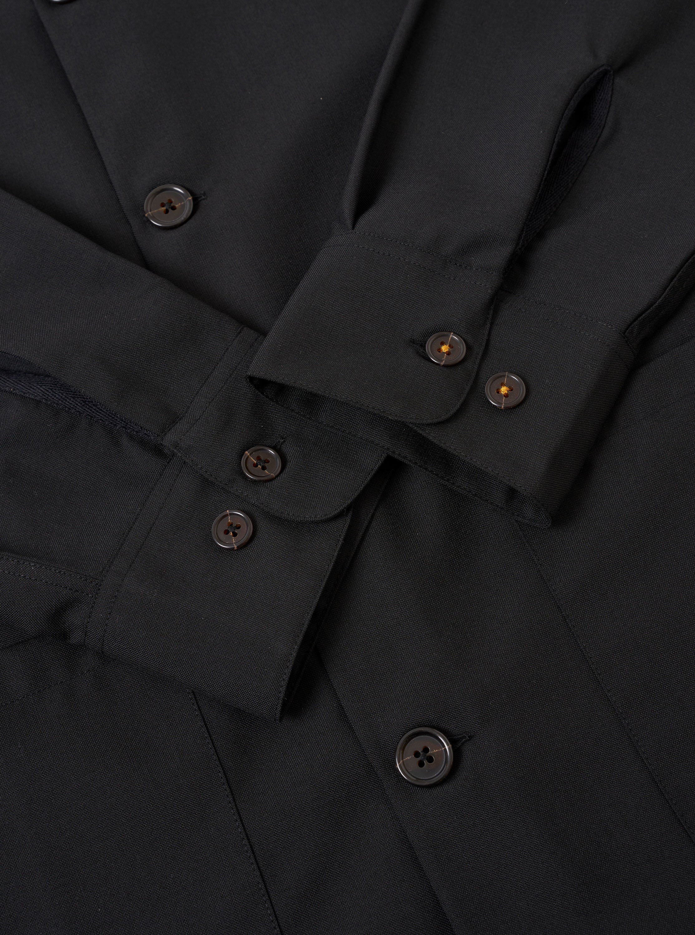 Black Tropical Suiting Travail Overshirt - Image 6