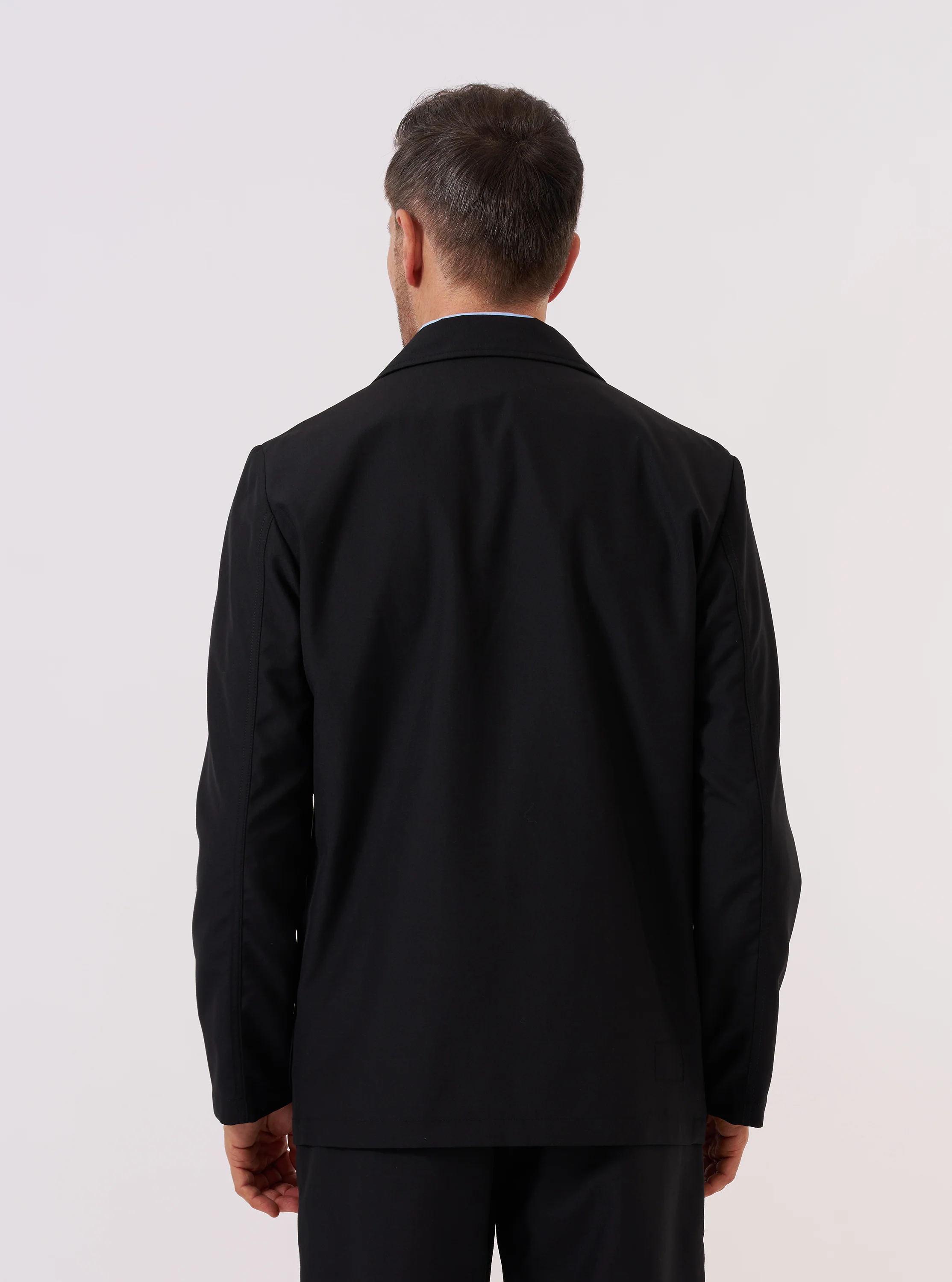 Black Tropical Suiting Two Button Jacket - Image 3