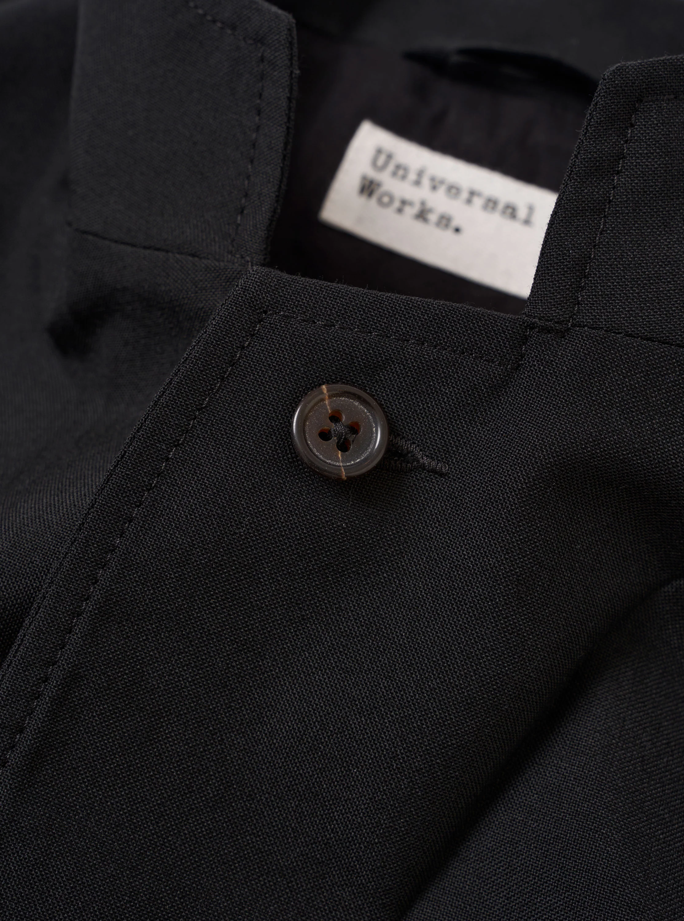 Black Tropical Suiting Two Button Jacket - Image 6