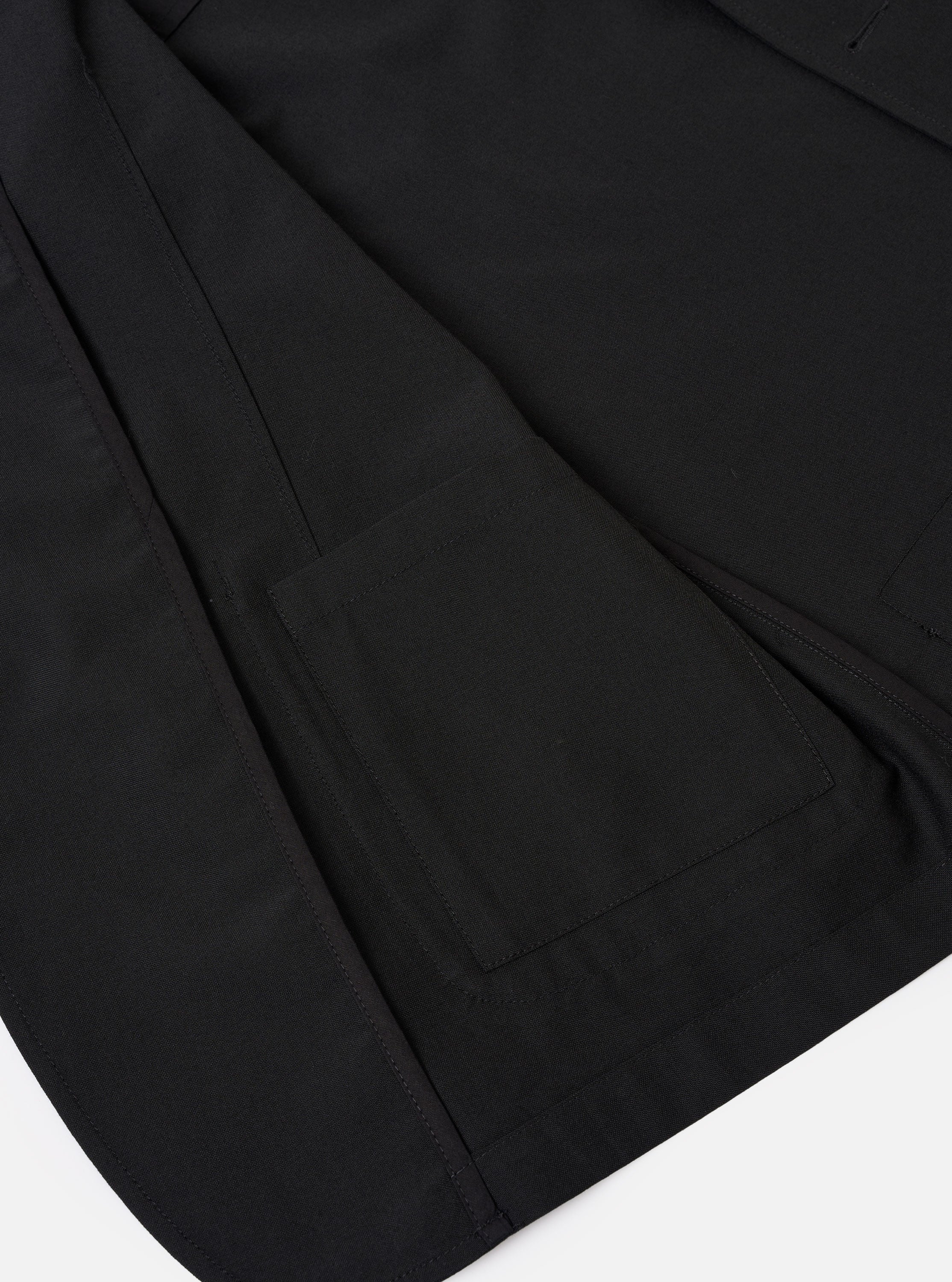 Black Tropical Suiting Two Button Jacket - Image 7