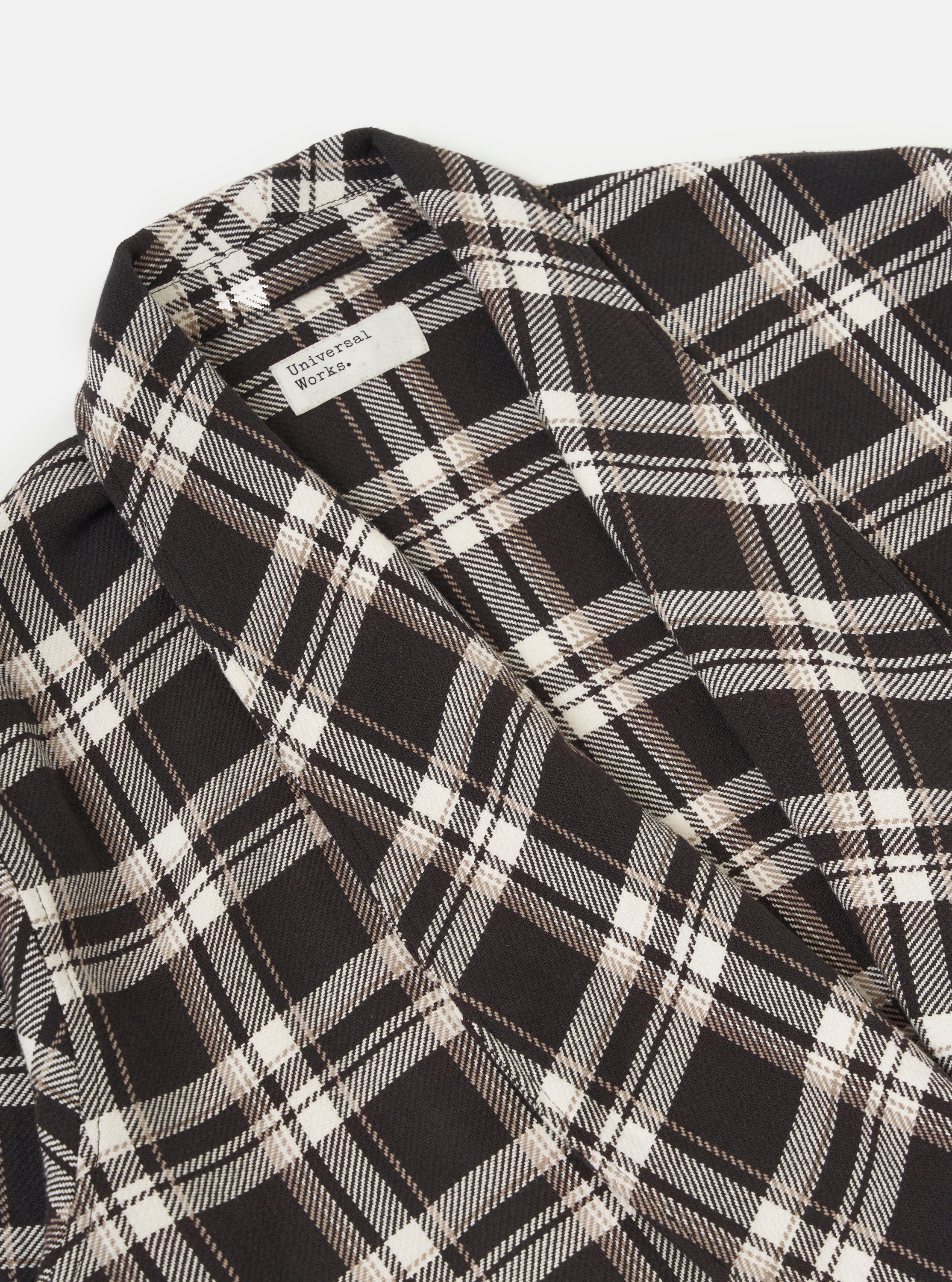 Black Twill Check Long Dressing Gown - Image 4