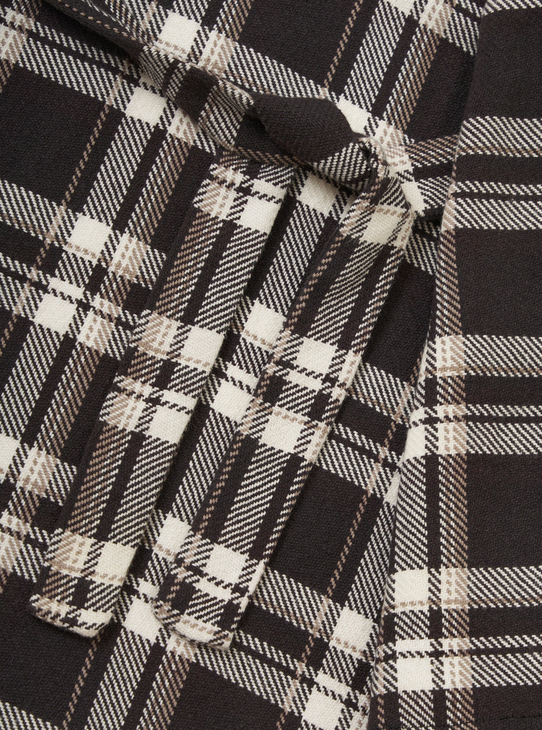 Black Twill Check Long Dressing Gown - Image 6
