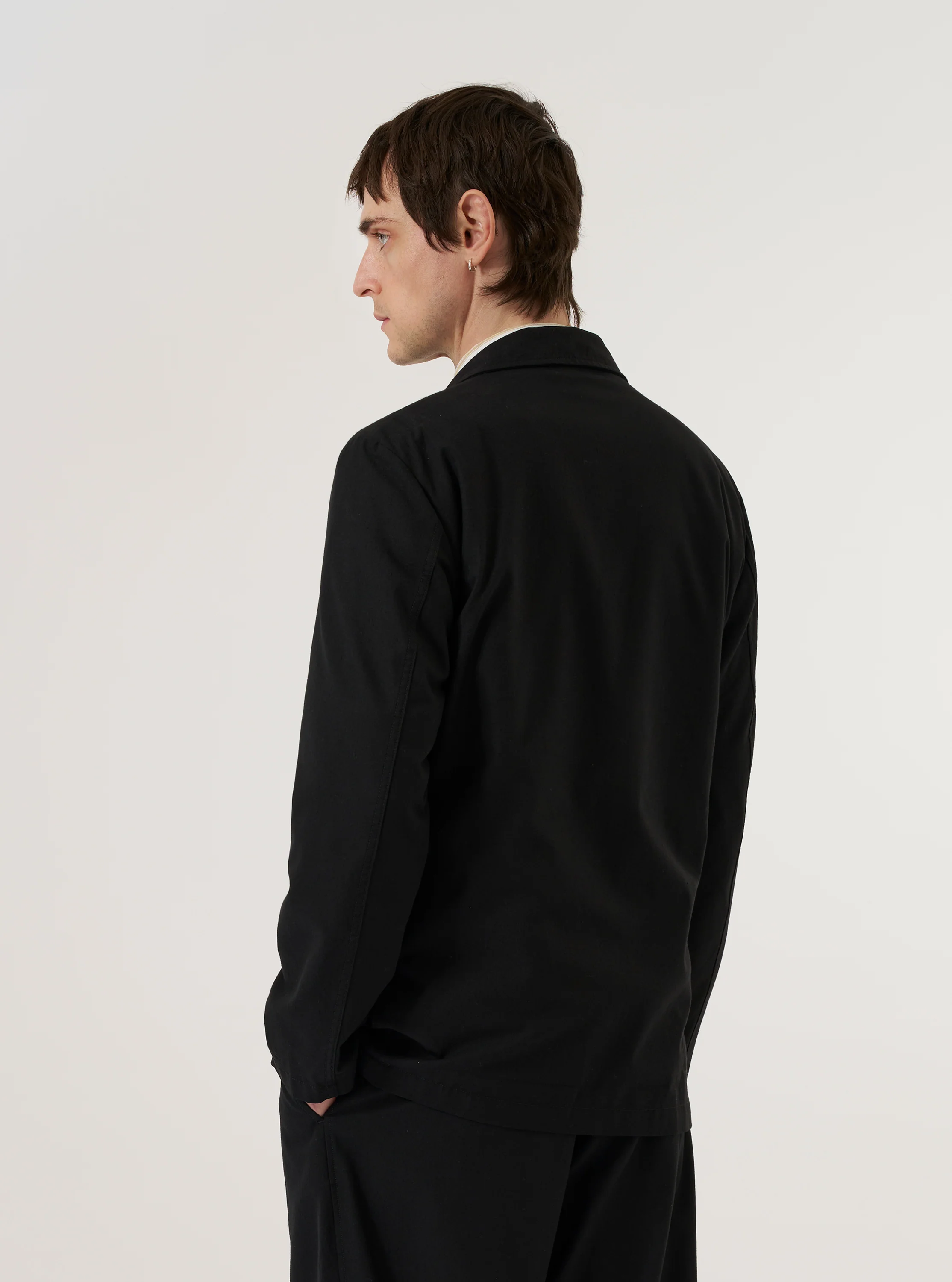 Black Valencia Cotton Two Button Jacket - Image 3