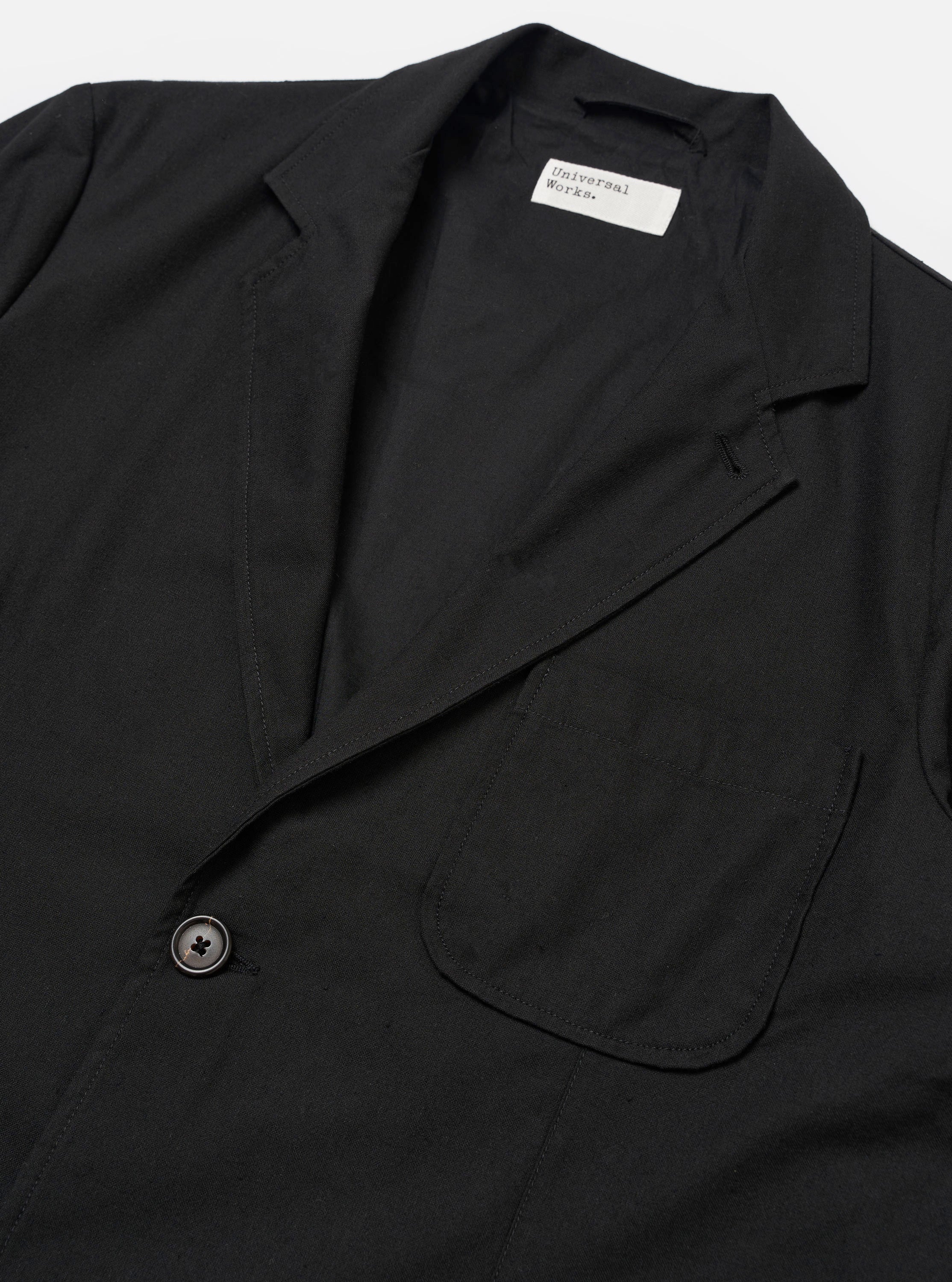 Black Valencia Cotton Two Button Jacket - Image 6