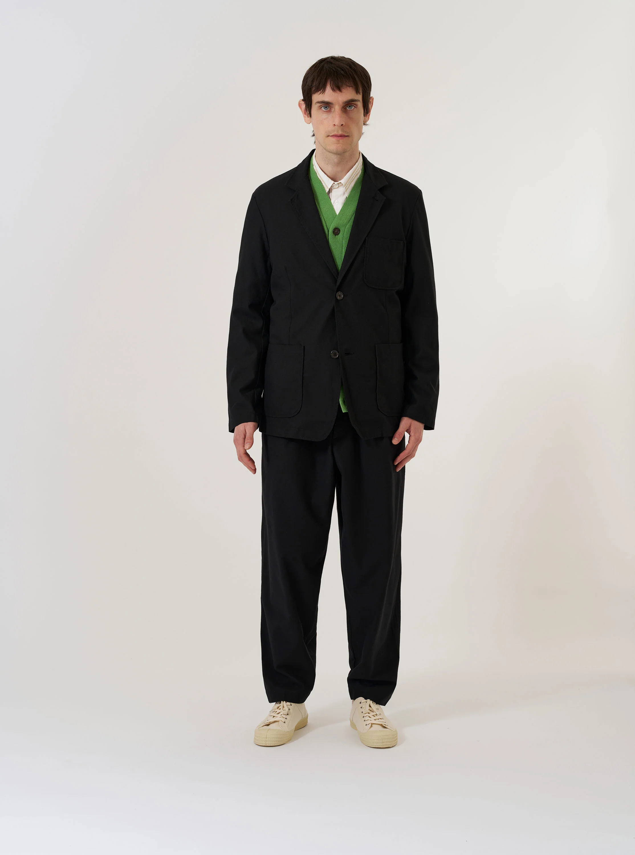 Black Valencia Cotton Two Button Jacket - Image 8