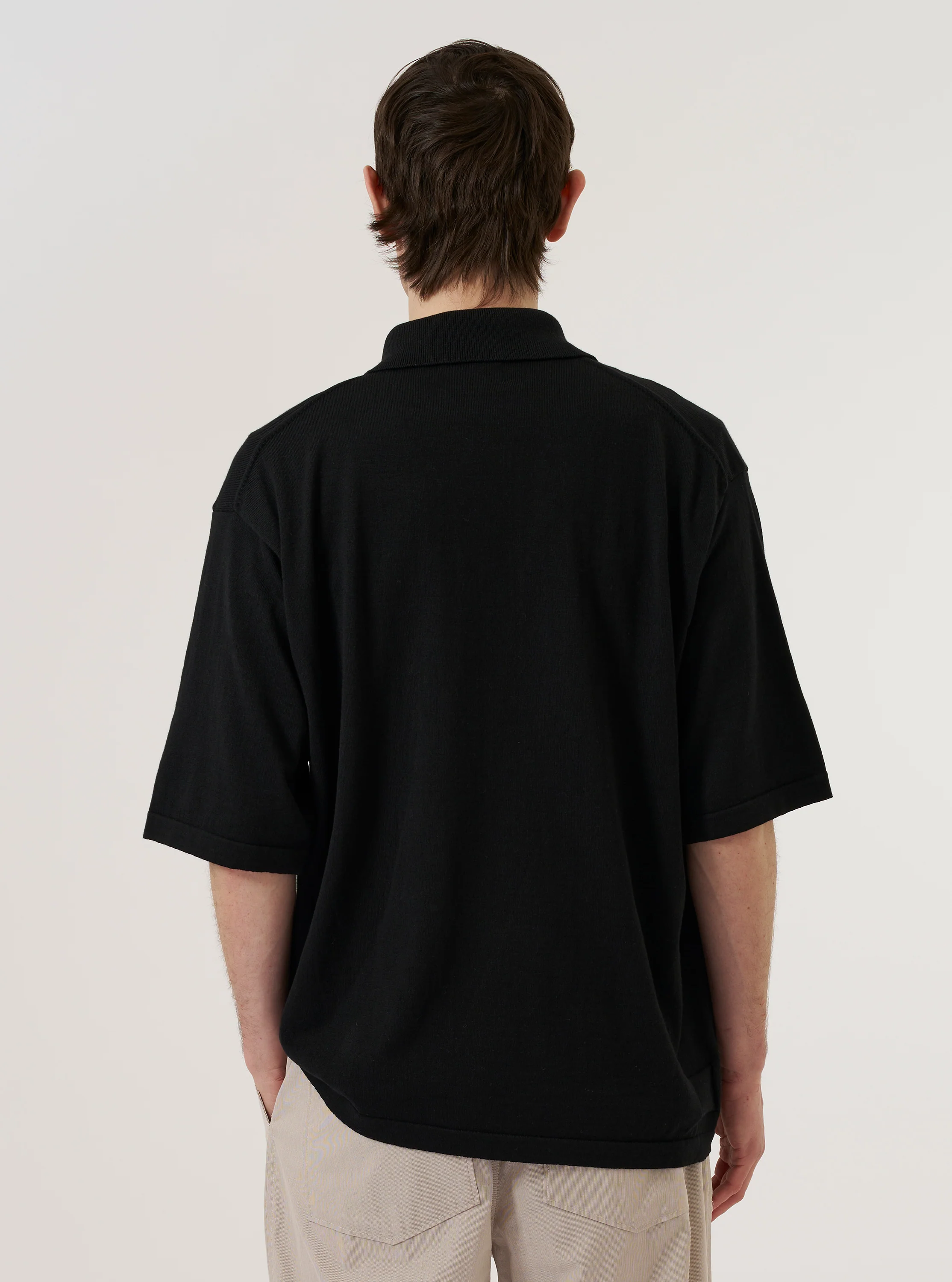 Black Woolcot Bio S/S Pullover Knit Shirt II - Image 3