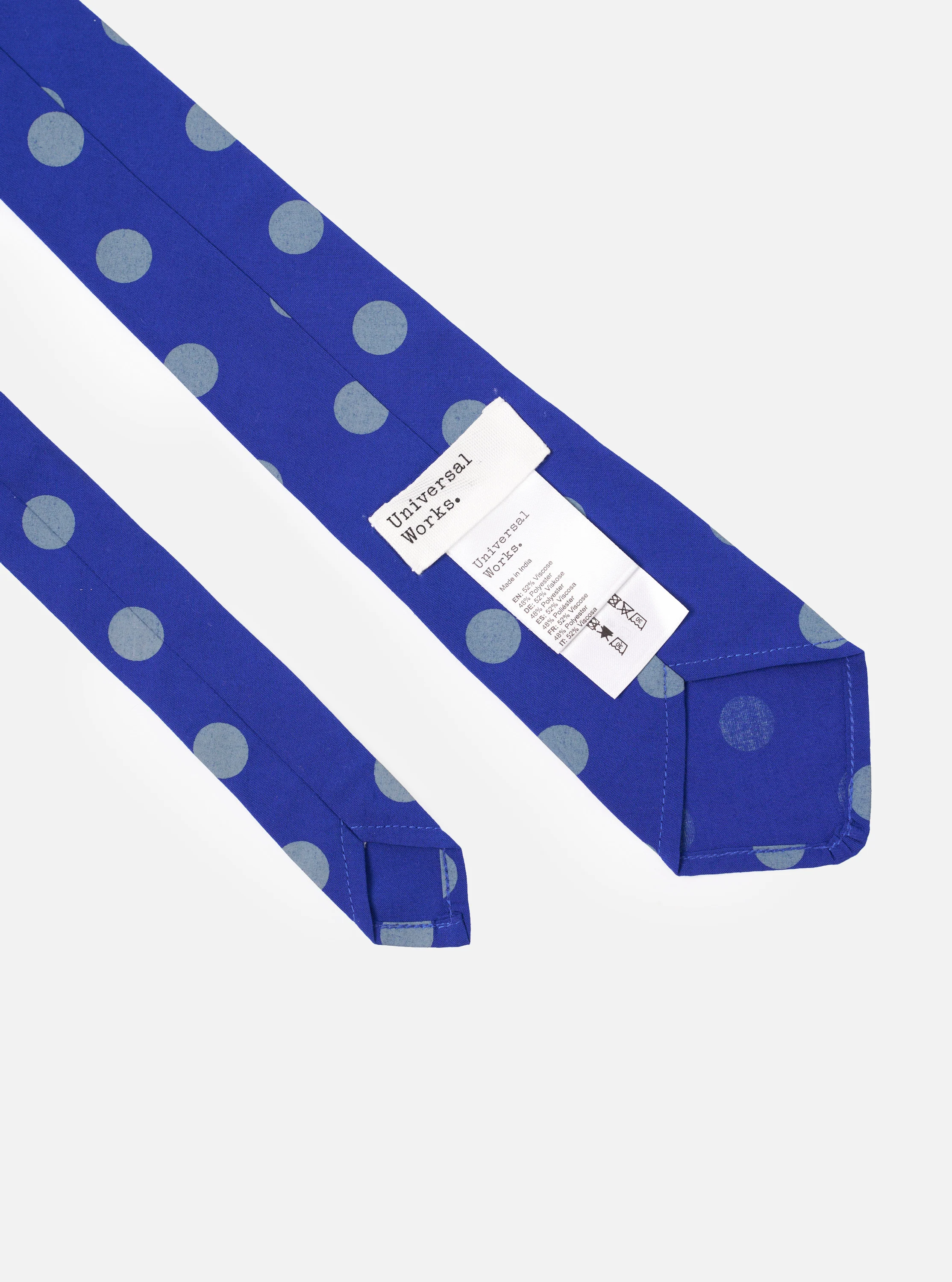 Blue Bold Dot Print Rayon Tie - Image 3