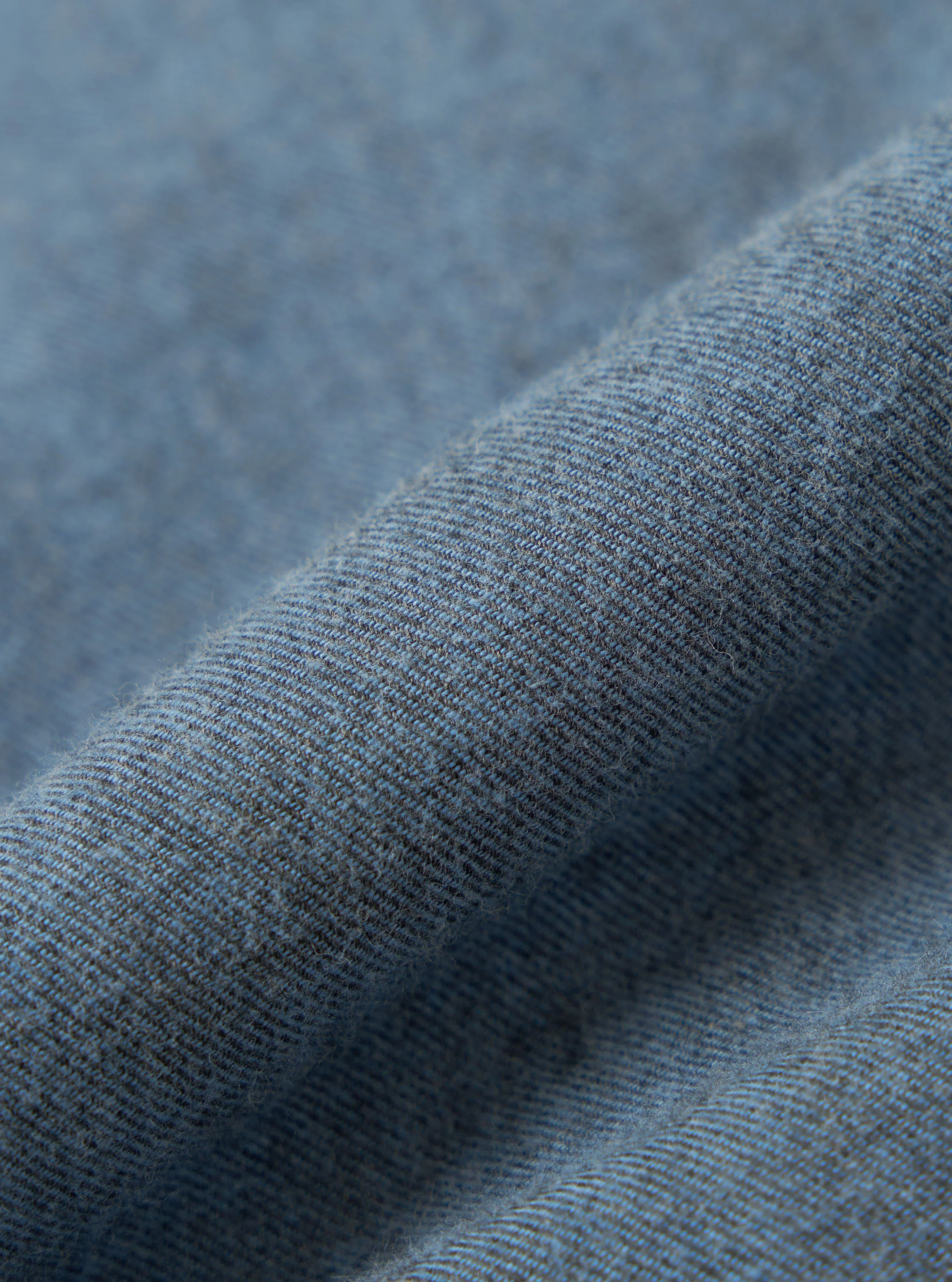 Blue Brushed Marl Twill Square Pocket Shirt - Image 4