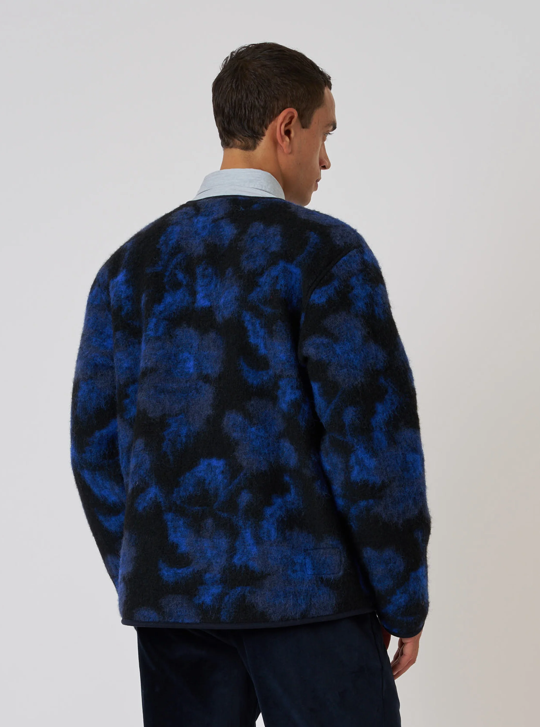 Blue Flower Fleece Zip Liner Jacket - Image 3