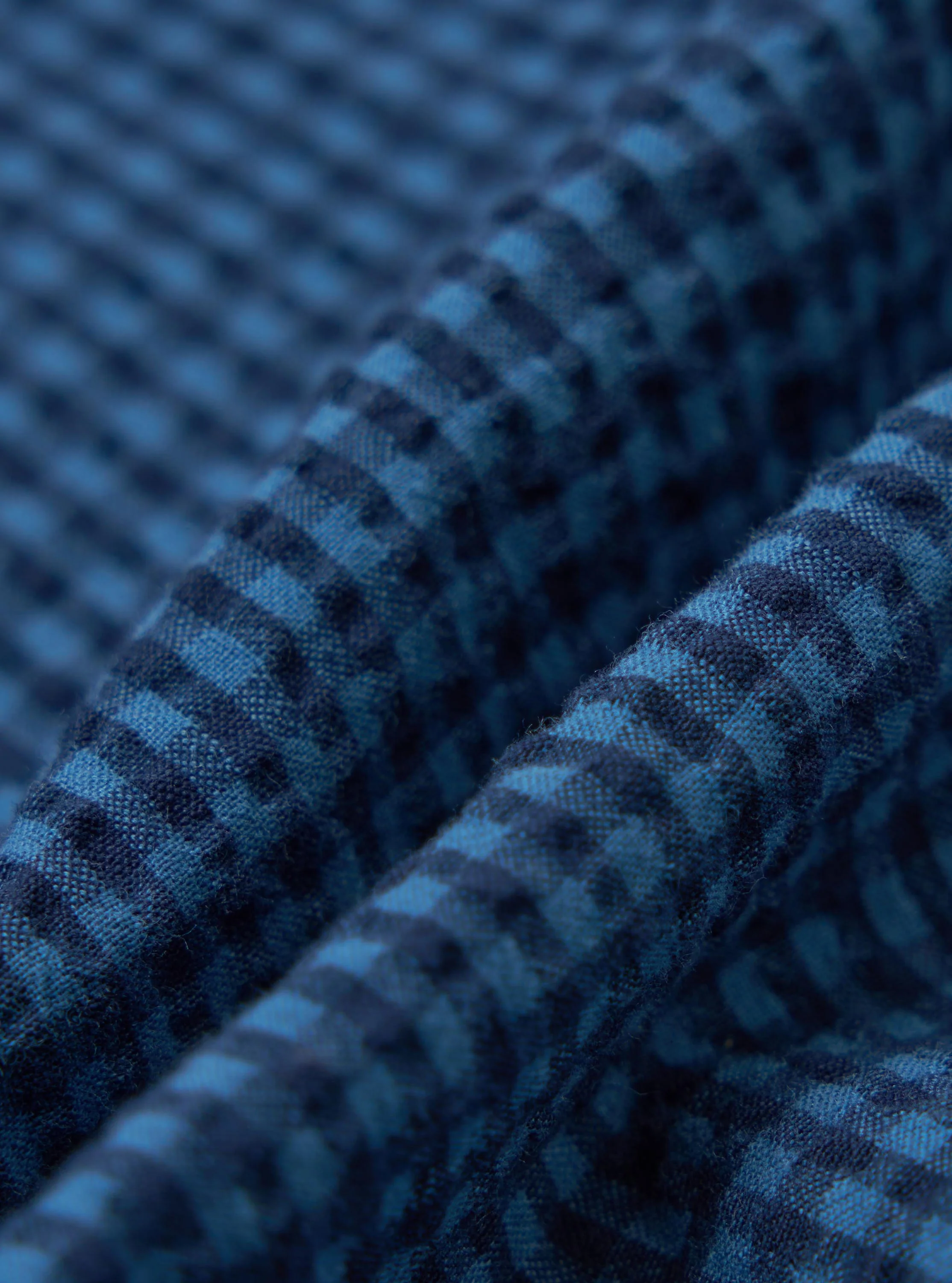 Blue Gingham Seersucker Pyjama Short - Image 2