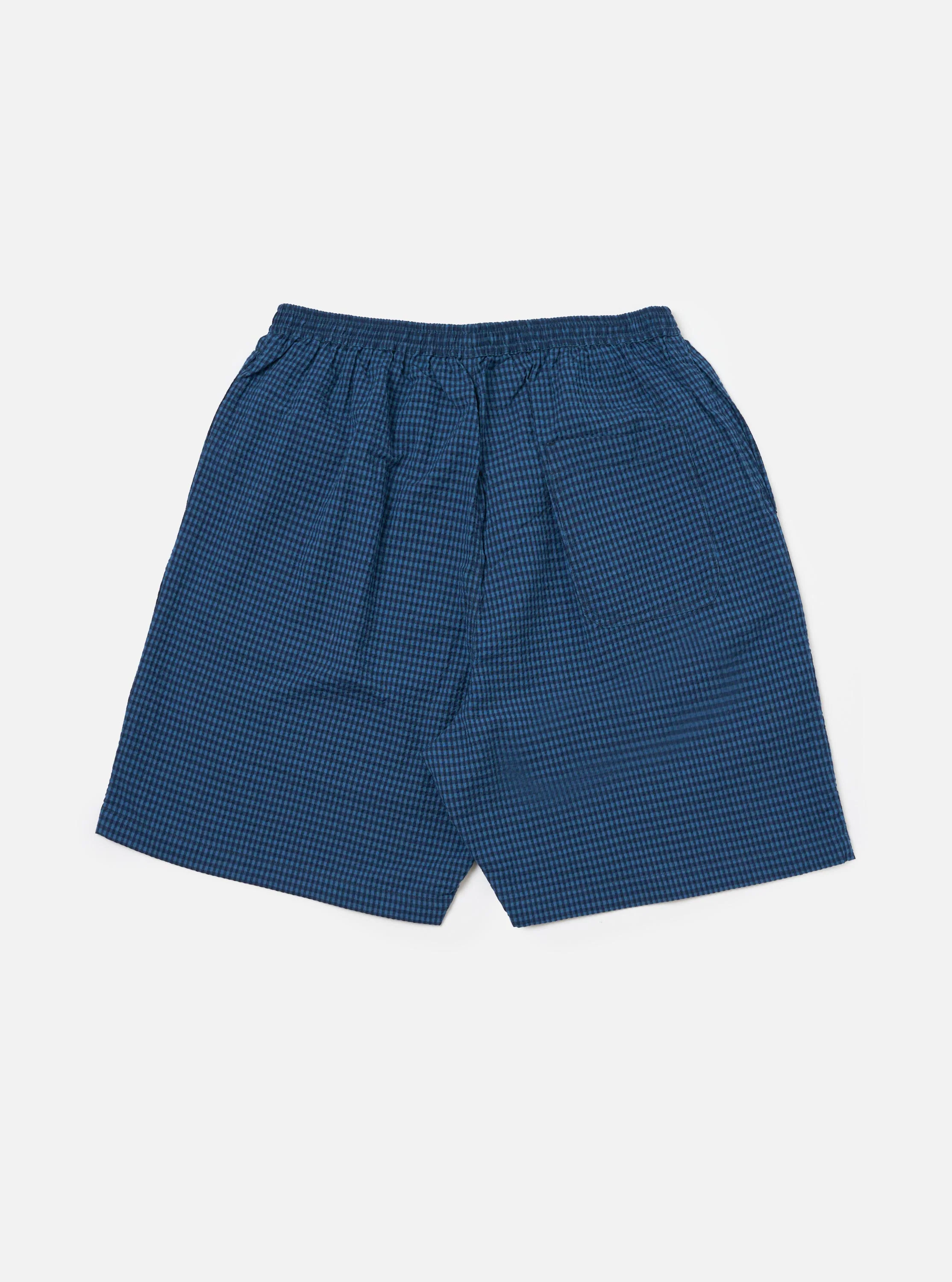 Blue Gingham Seersucker Pyjama Short - Image 3