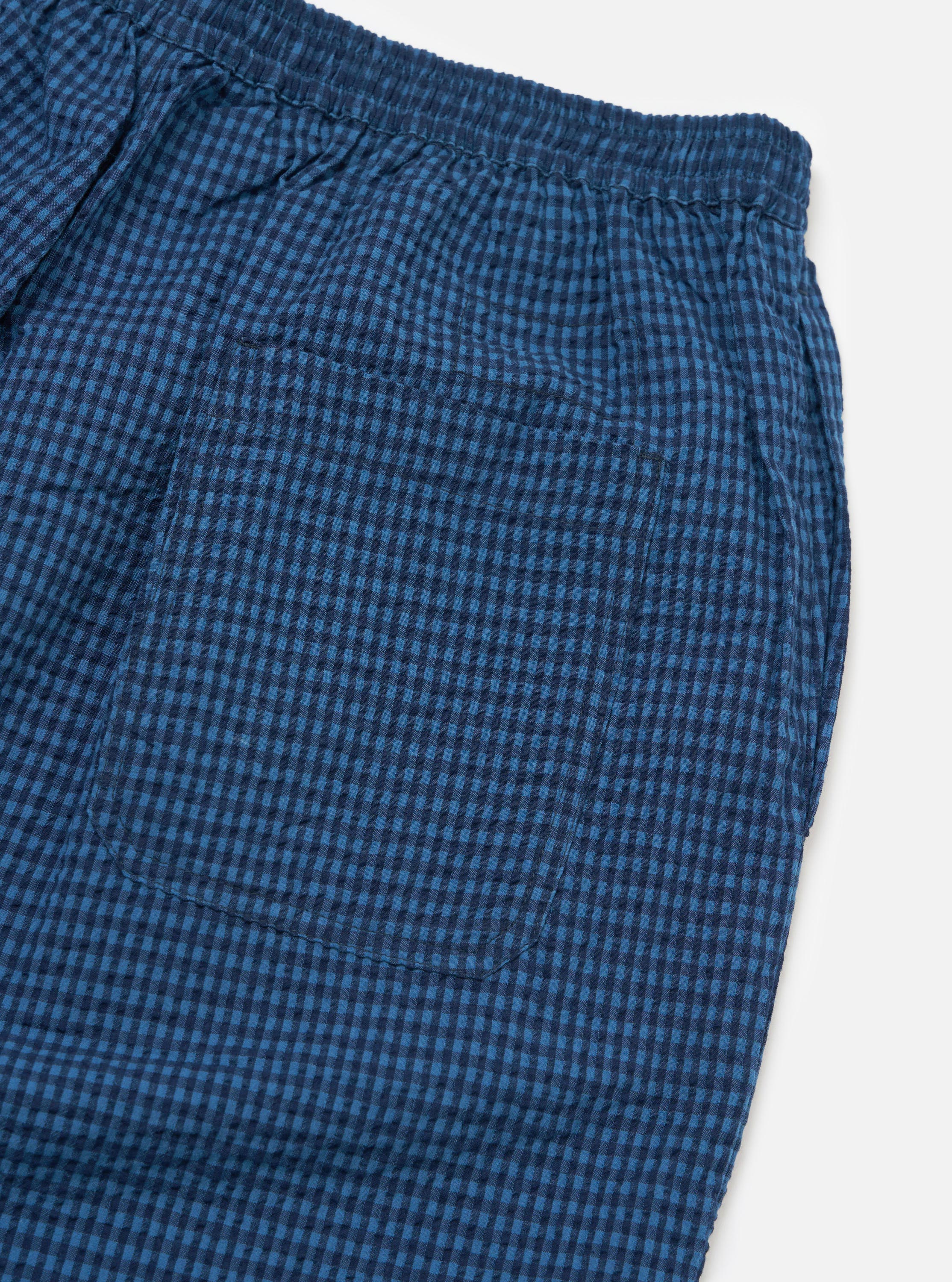 Blue Gingham Seersucker Pyjama Short - Image 4