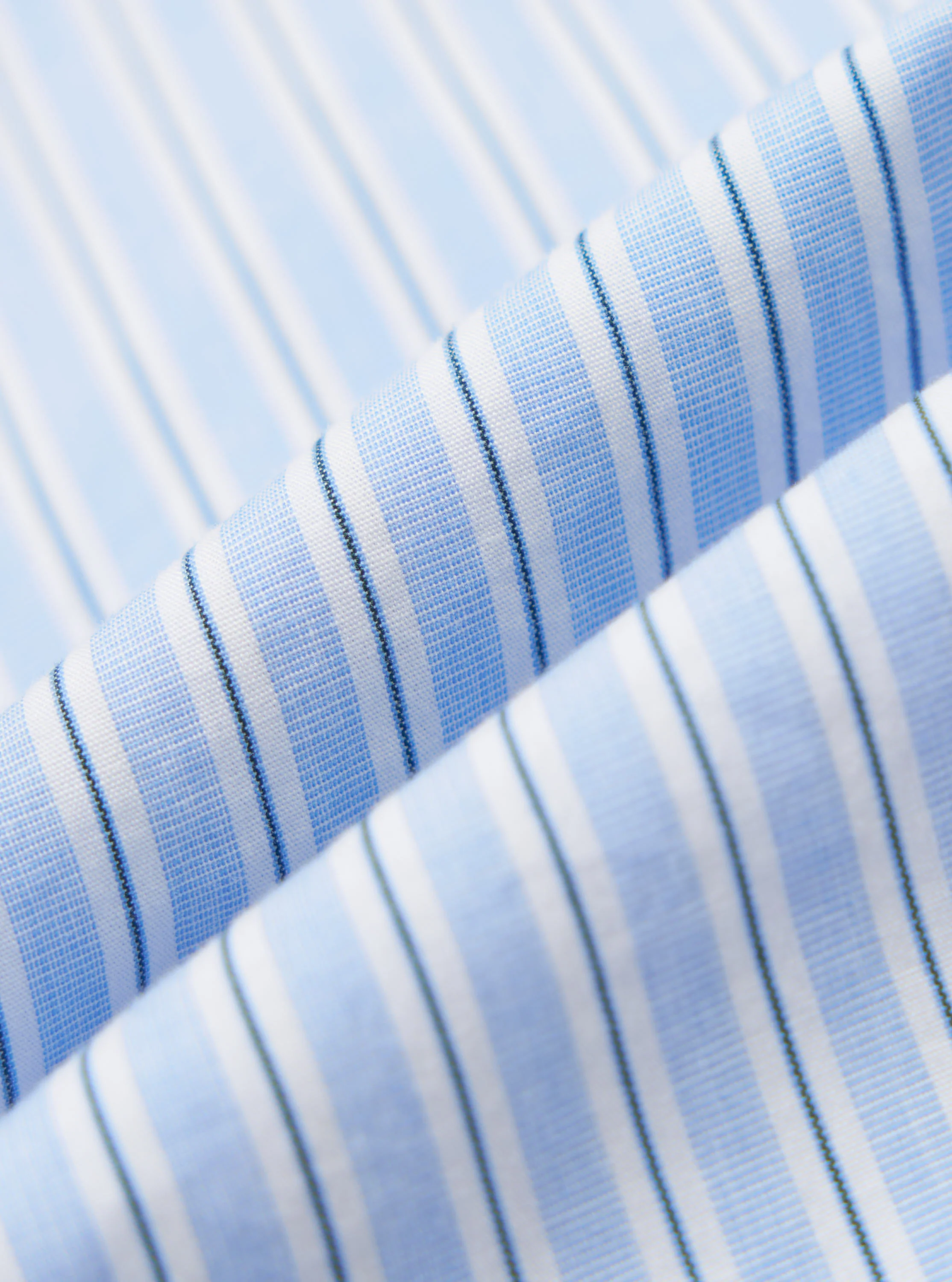 Blue Office Stripe Square Pocket Shirt - Image 4