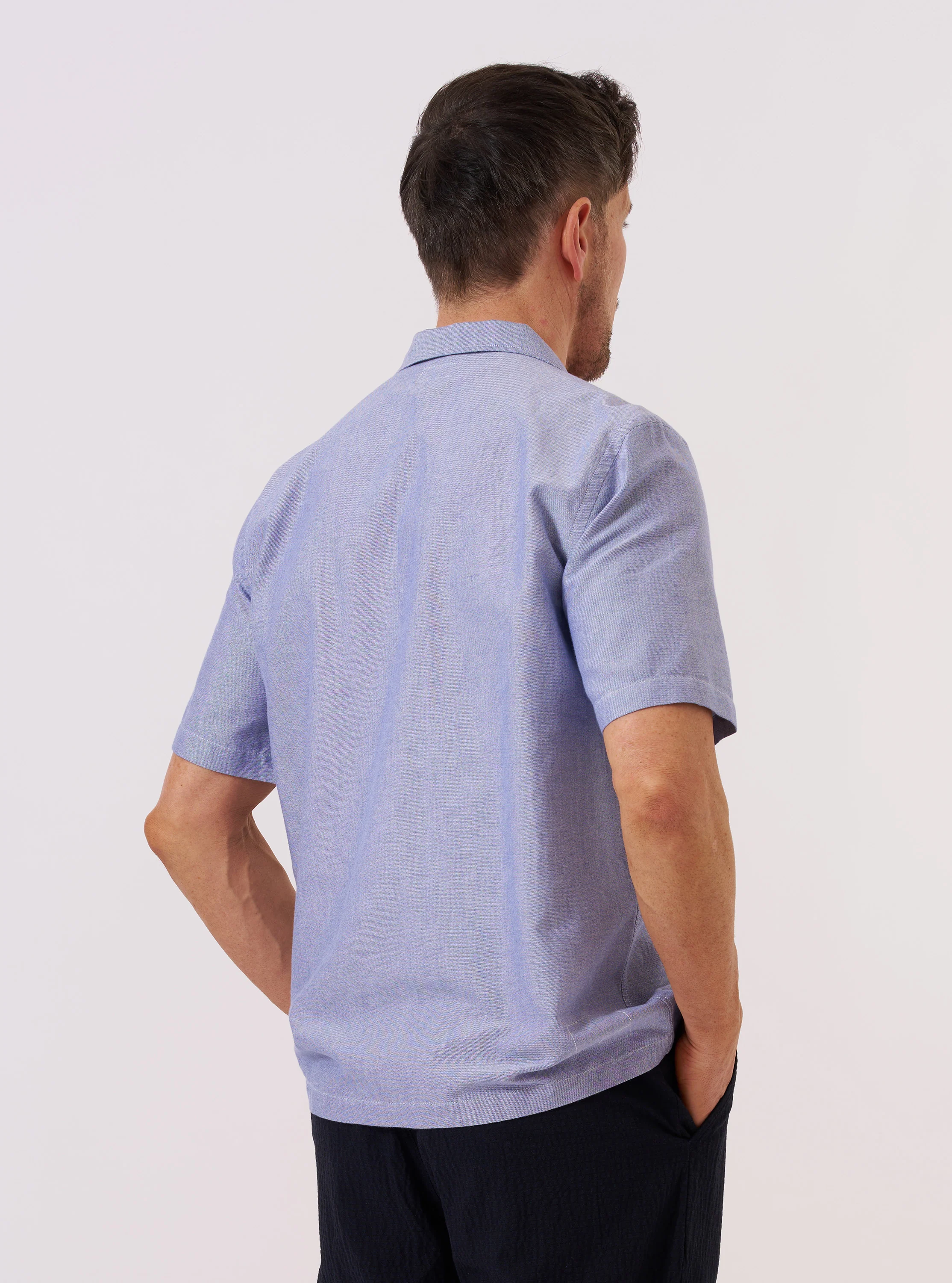 Blue Oxford Shirting Road Trip Shirt - Image 3