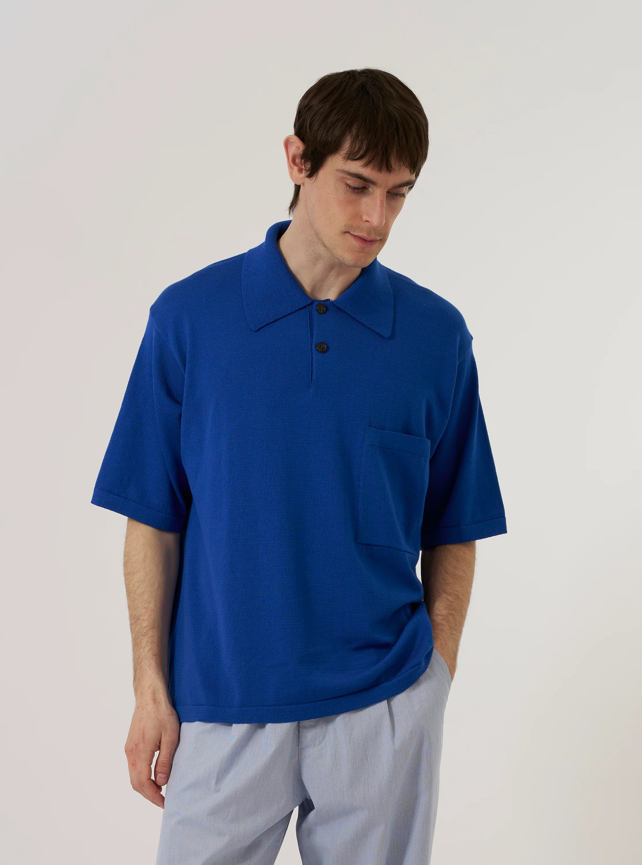 Blue Woolcot Bio S/S Pullover Knit Shirt II - Image 2