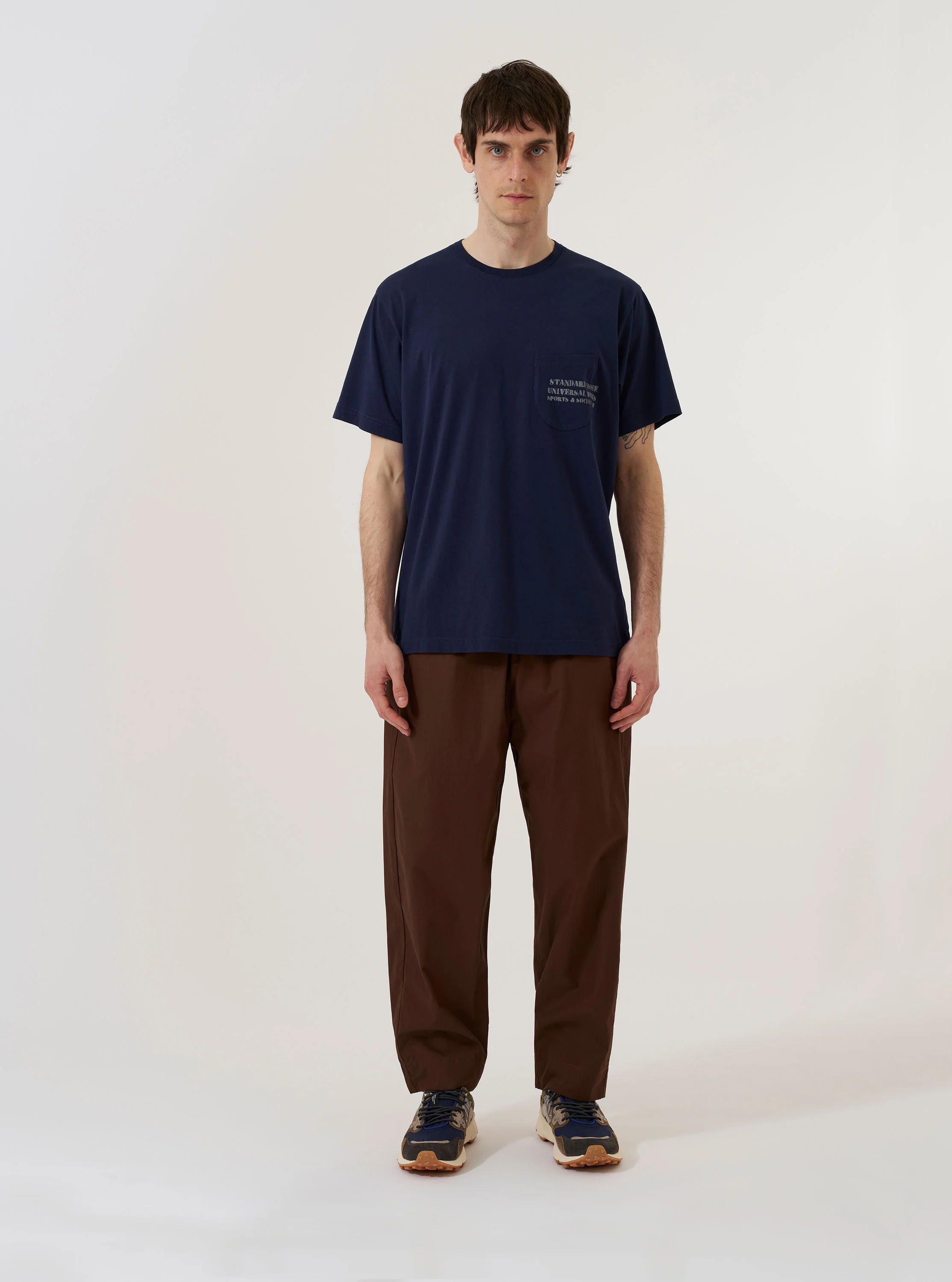 Bright Navy Organic Jersey Print Pocket Tee - Image 7