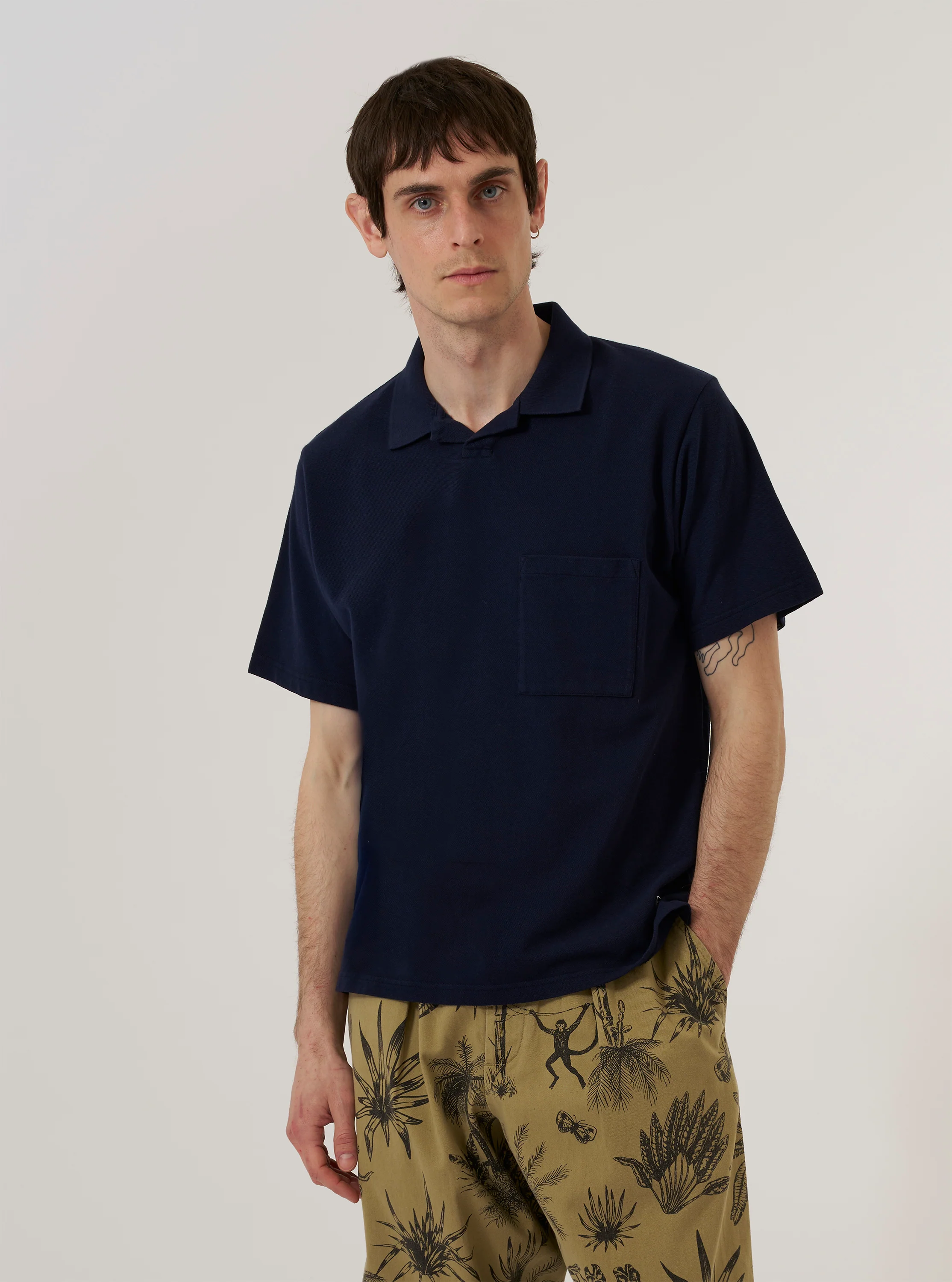 Bright Navy Piquet Vacation Polo - Image 2