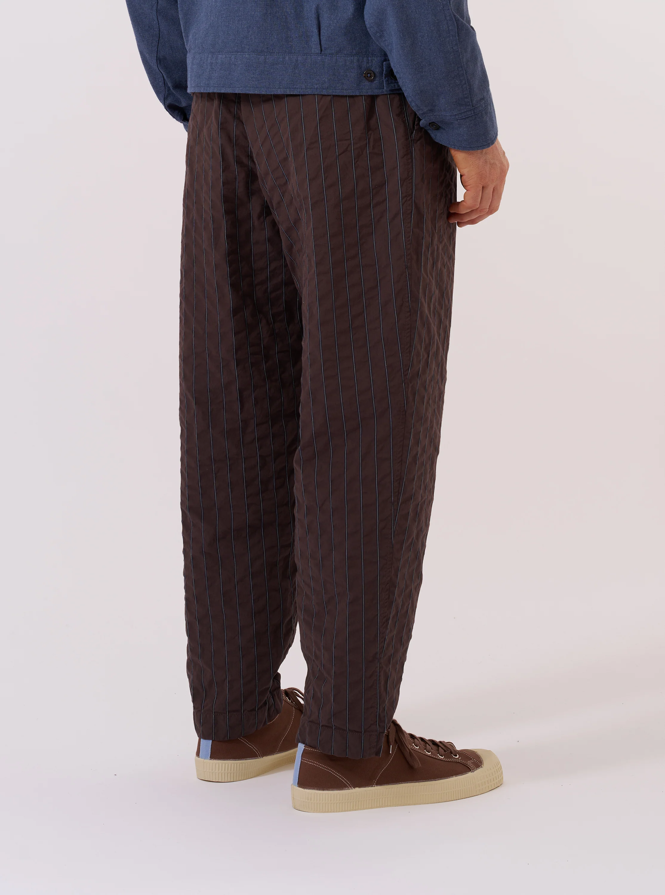 Brown Chester Stripe Pleated Track Pant - Image 3