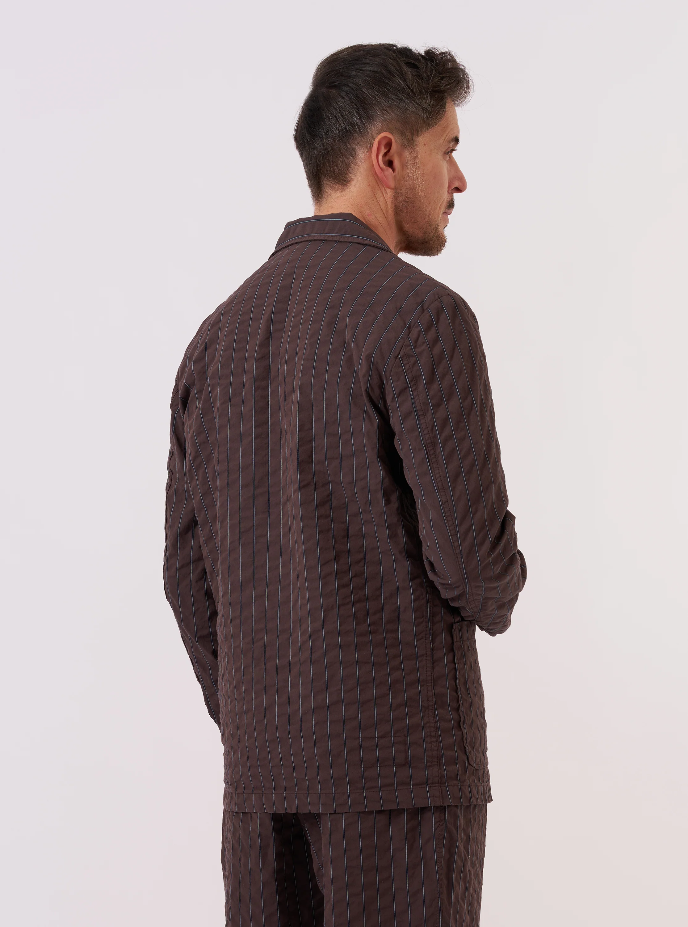 Brown Chester Stripe Two Button Jacket - Image 3