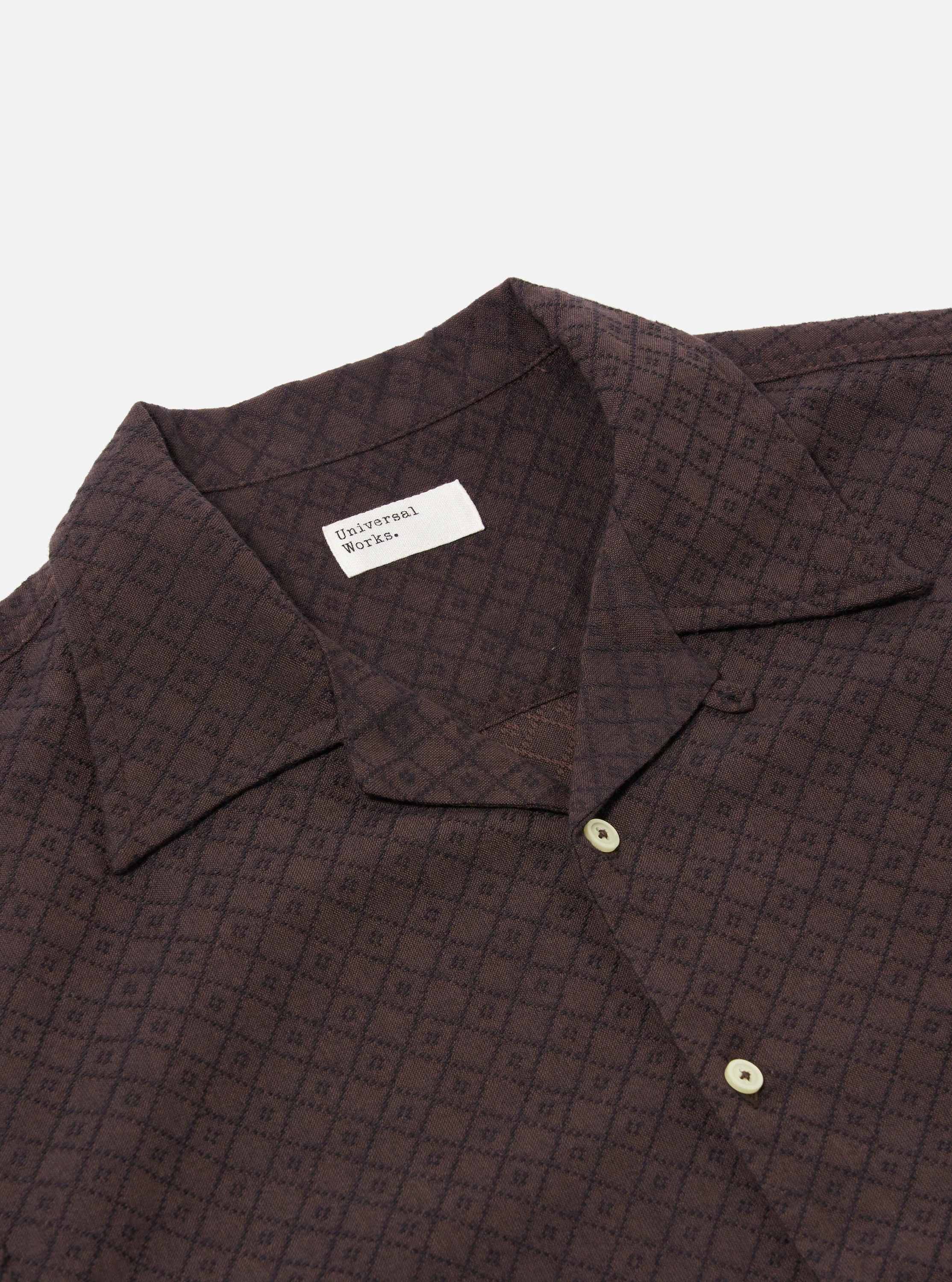 Brown Diamond Dobby Deck Shirt - Image 6