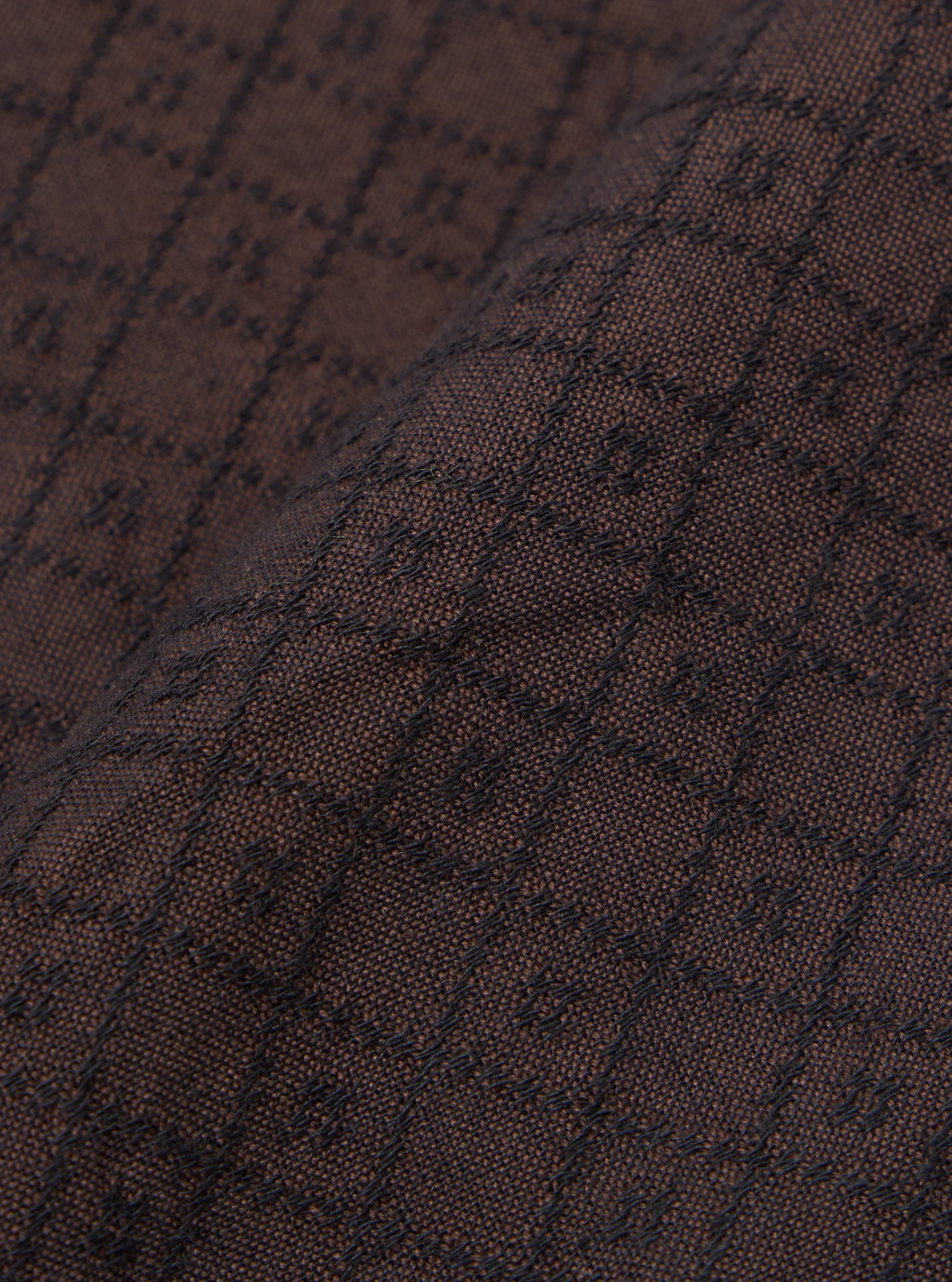 Brown Diamond Dobby Lucky Shirt - Image 4