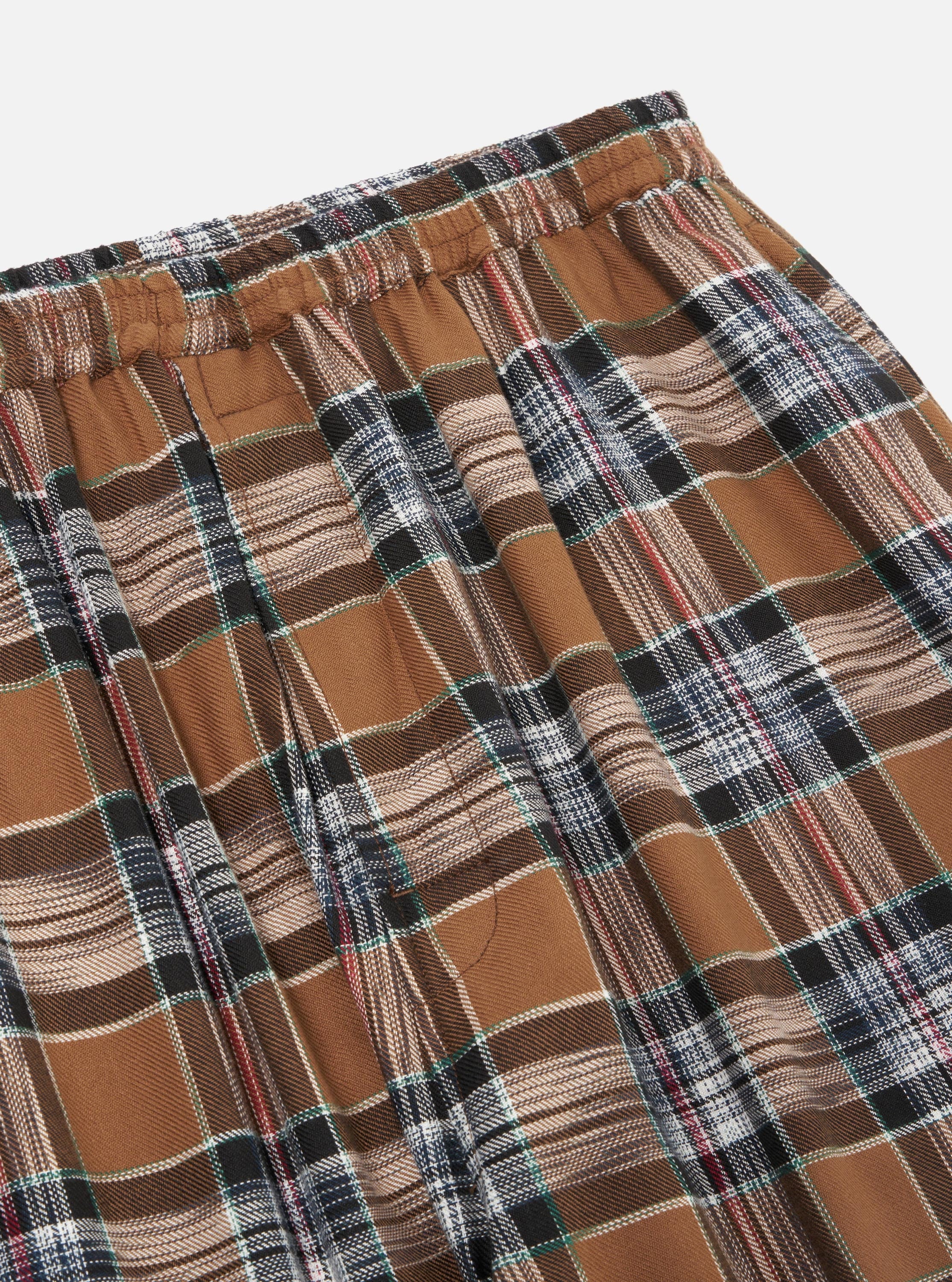 Brown Ikat Twill Check Long Pyjama Set - Image 10