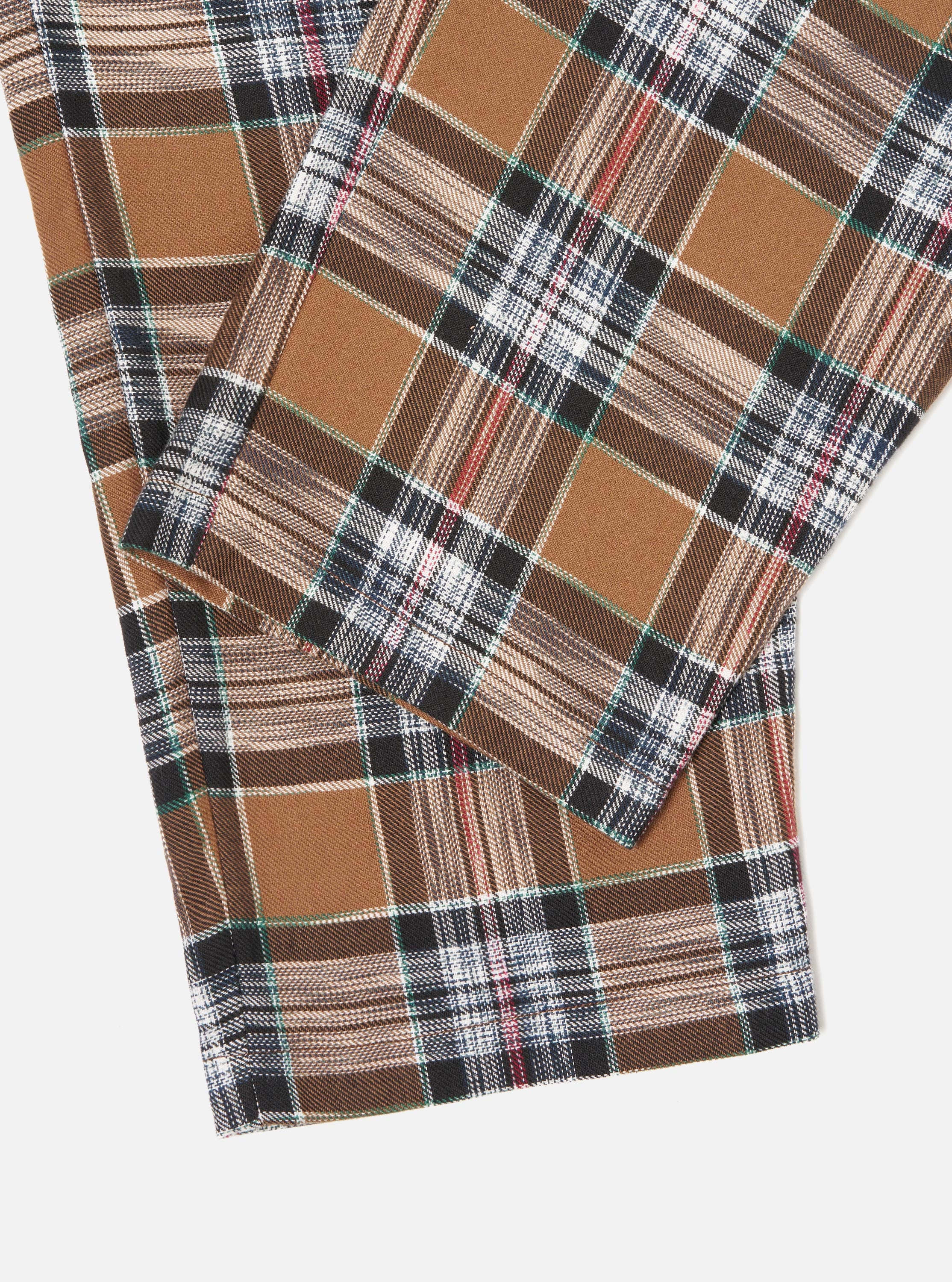 Brown Ikat Twill Check Long Pyjama Set - Image 11