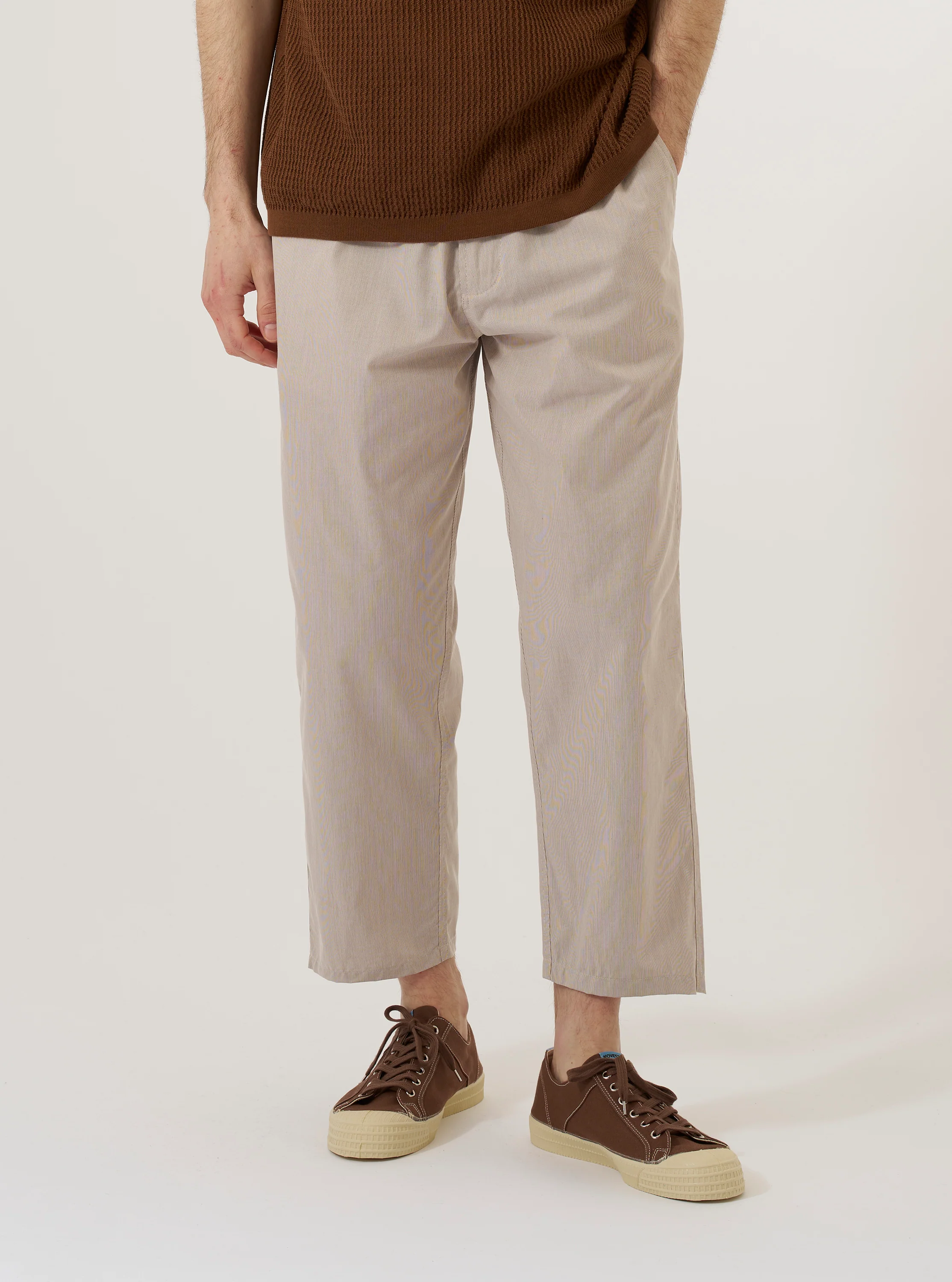 Brown Kennedy Stripe Hi Water Trouser - Image 2