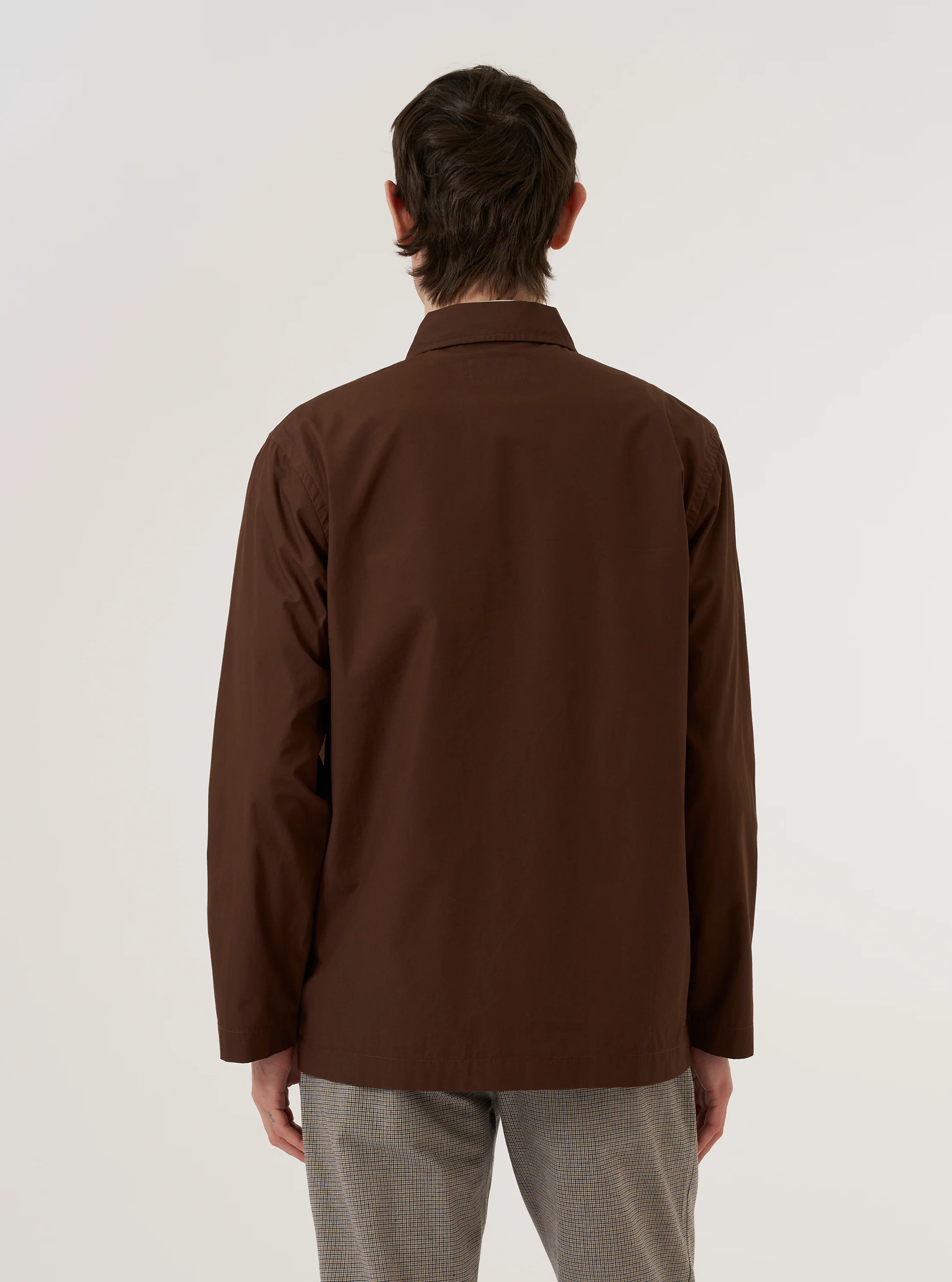 Brown Peached Poplin Bakers Overshirt - Image 3