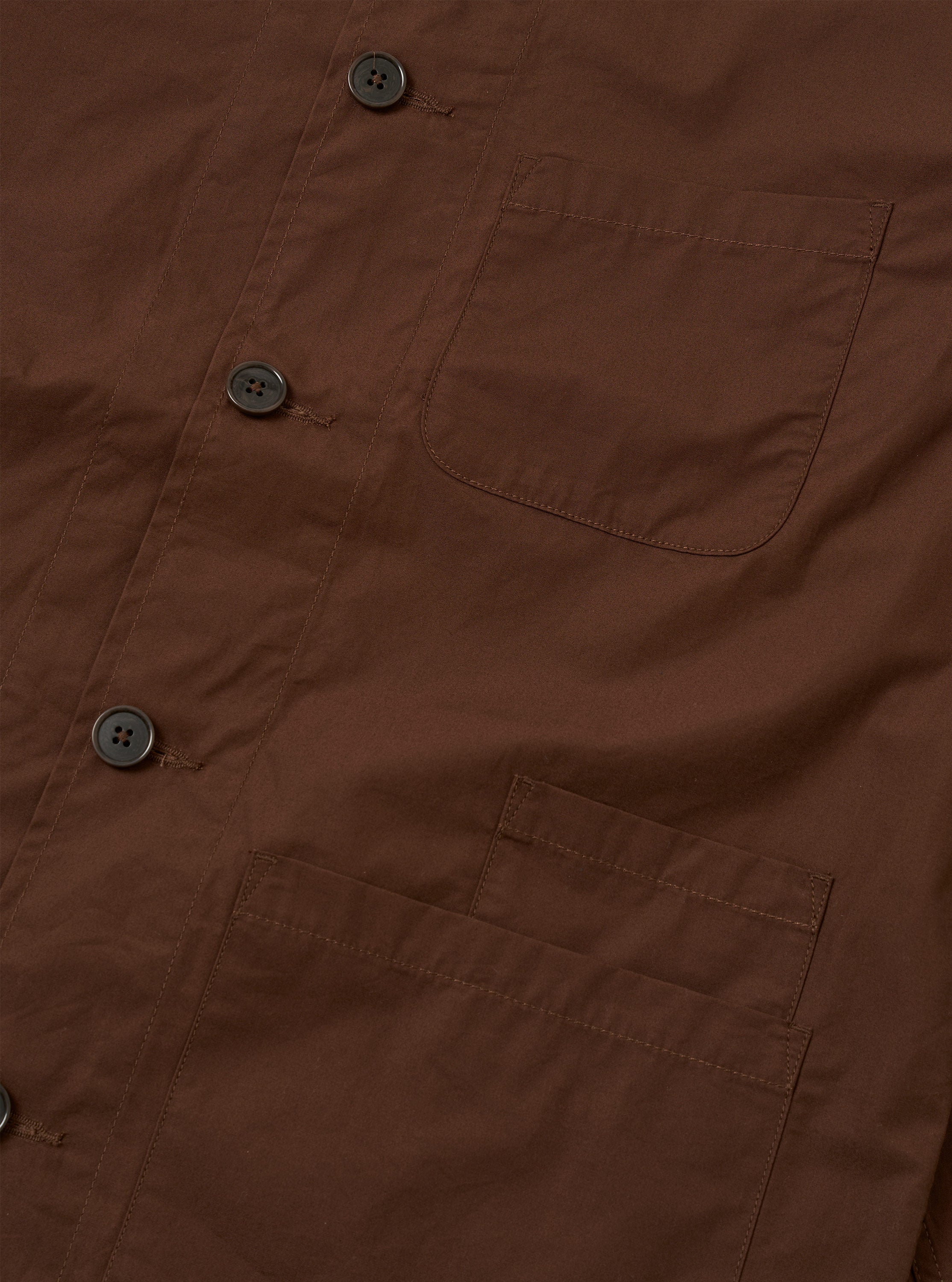 Brown Peached Poplin Bakers Overshirt - Image 6