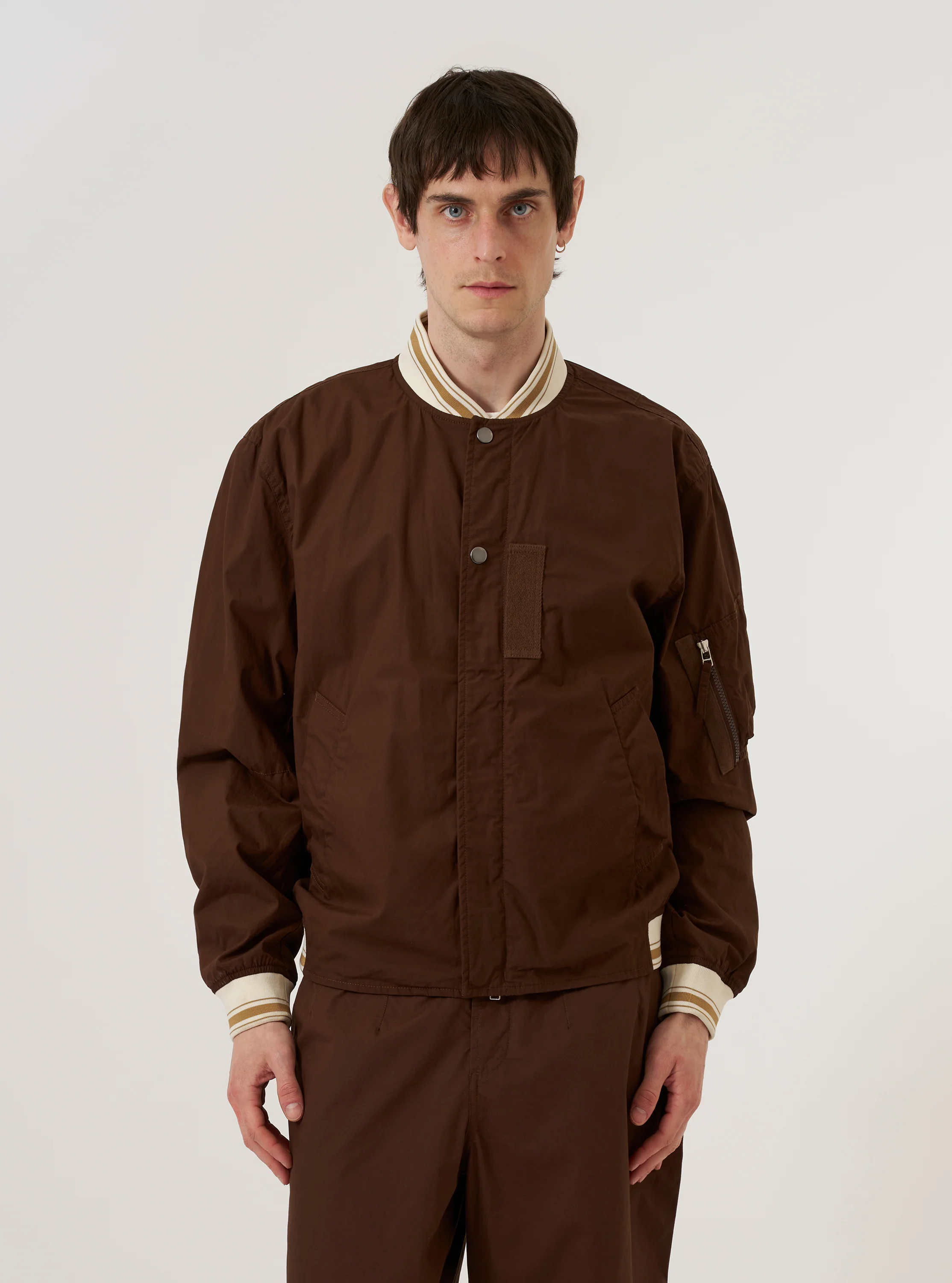 Brown Peached Poplin NS Bomber Jacket - Image 2