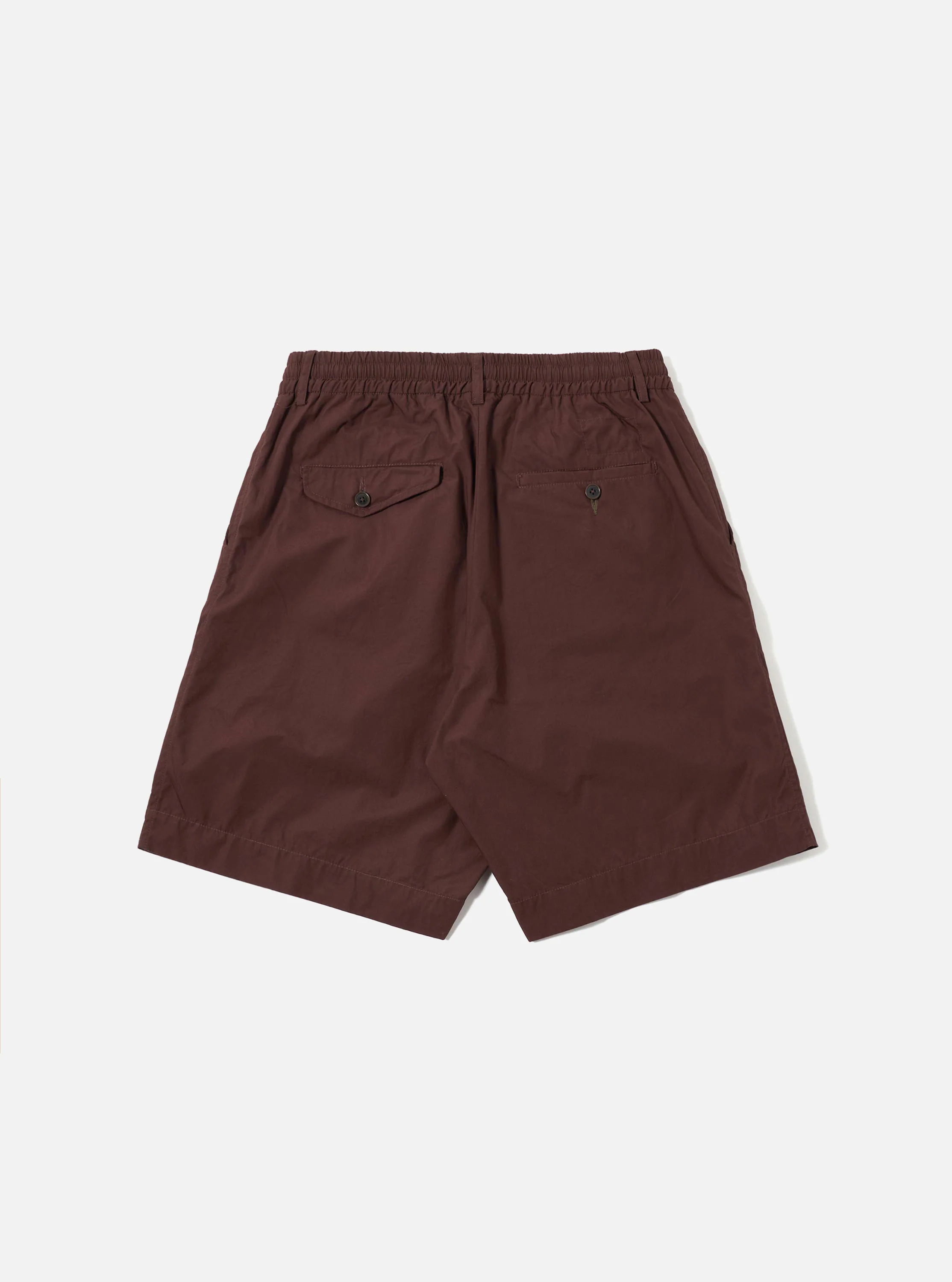 Brown Peached Poplin Pleated Track Short - Image 3