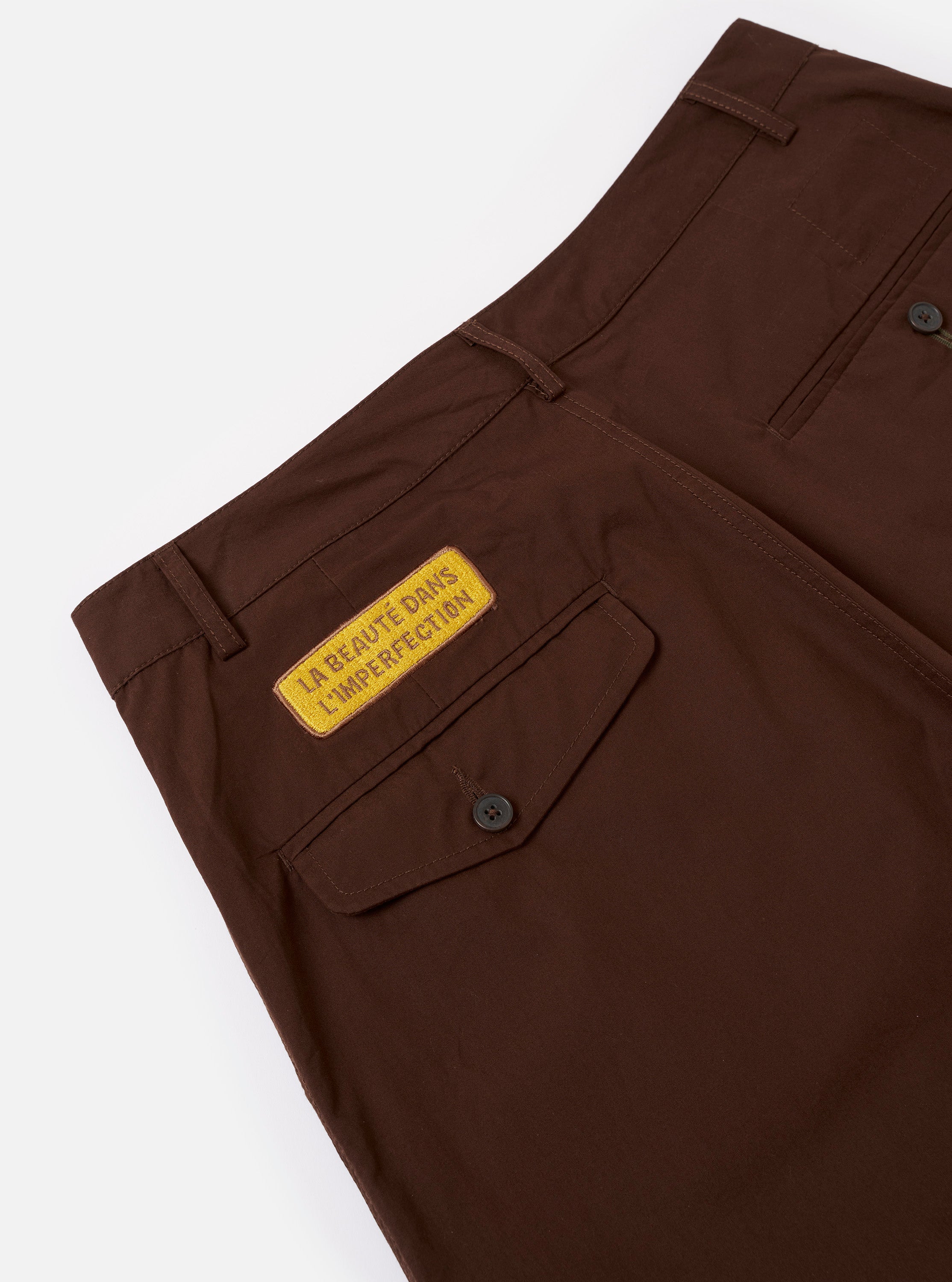 Paraboot x Universal Works Brown Peached Poplin Super Chino - Image 6