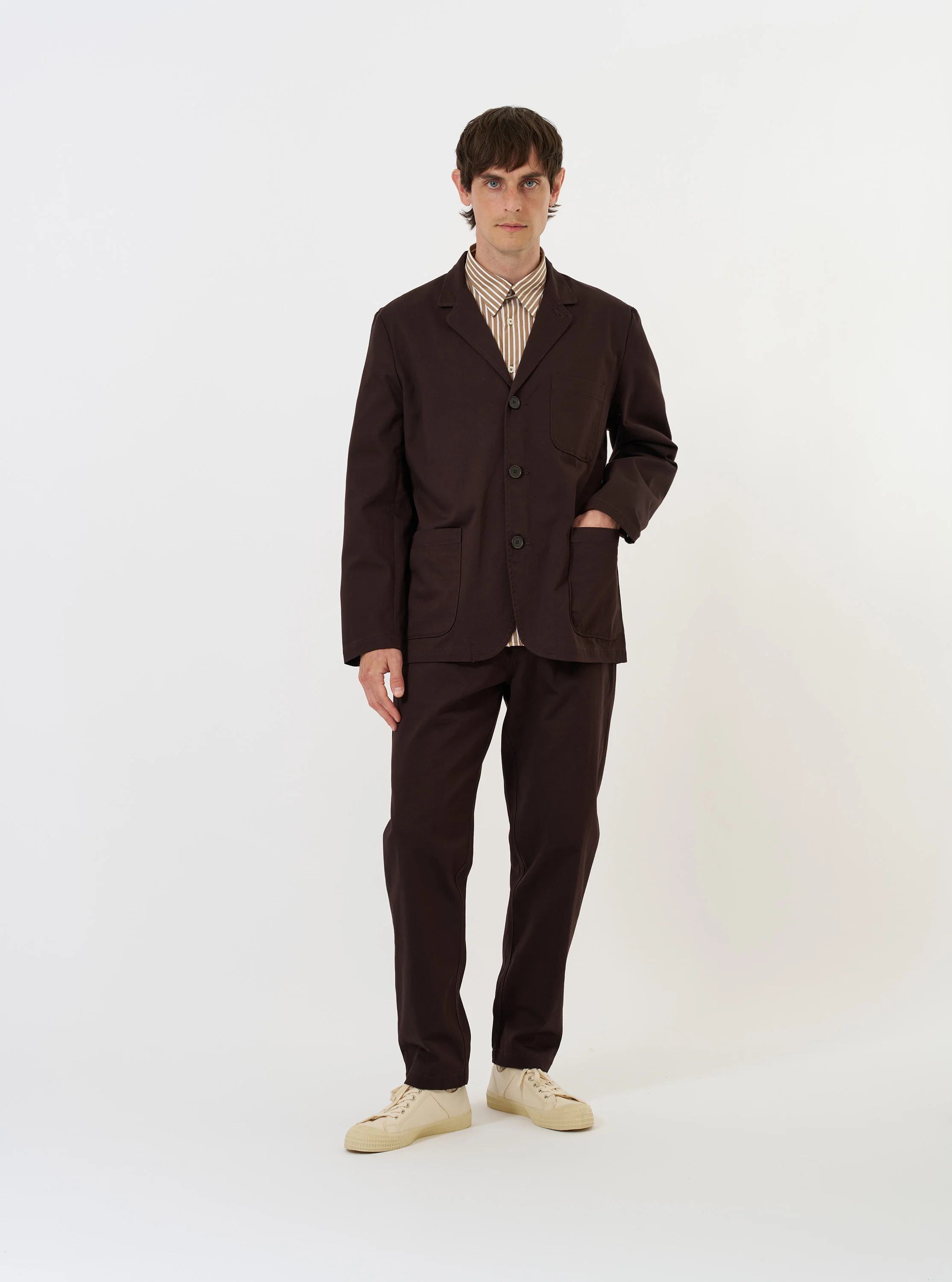 Brown Twill Three Button Jacket - Image 7