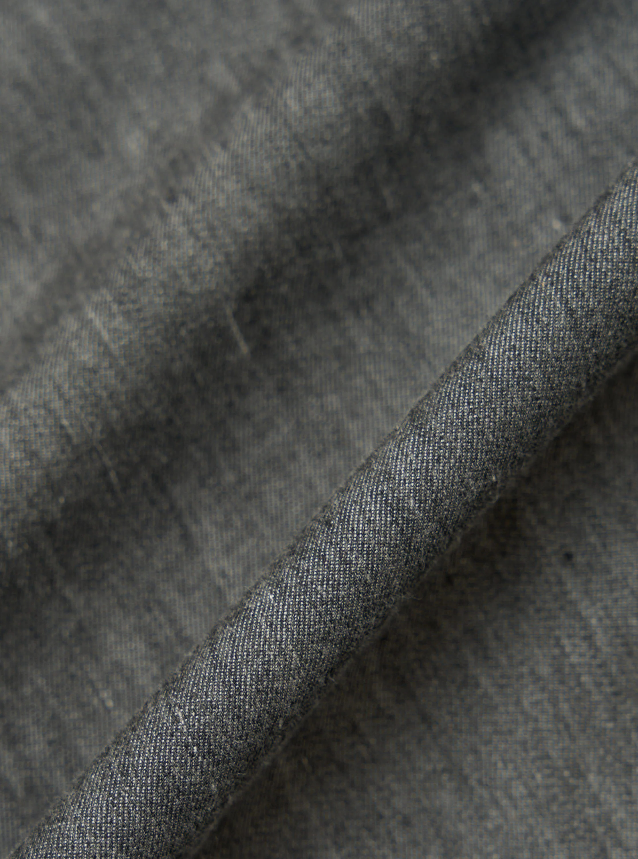 Charcoal Brushed Organic Cotton Square Pocket Shirt - Image 4