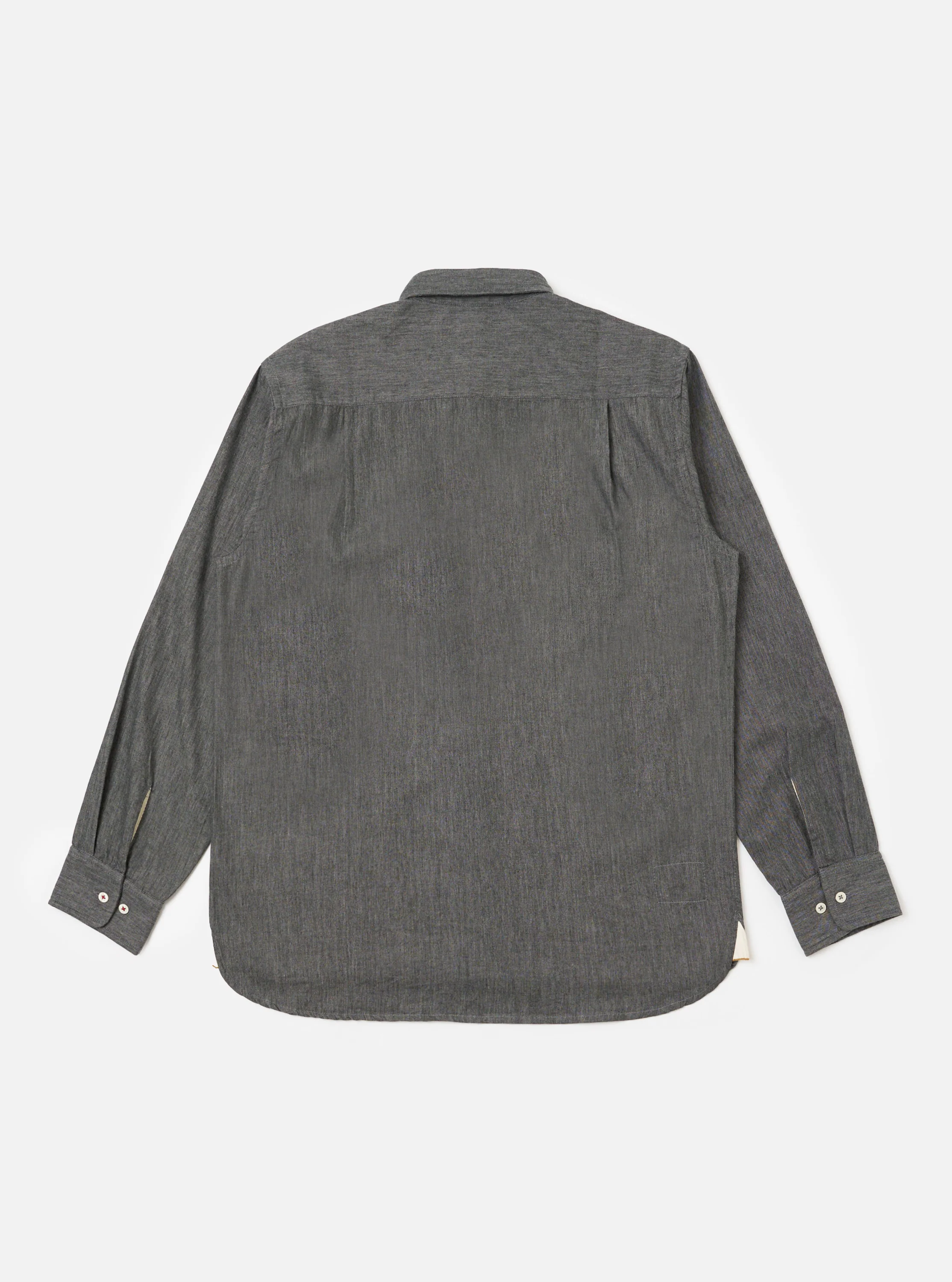 Charcoal Brushed Organic Cotton Square Pocket Shirt - Image 5