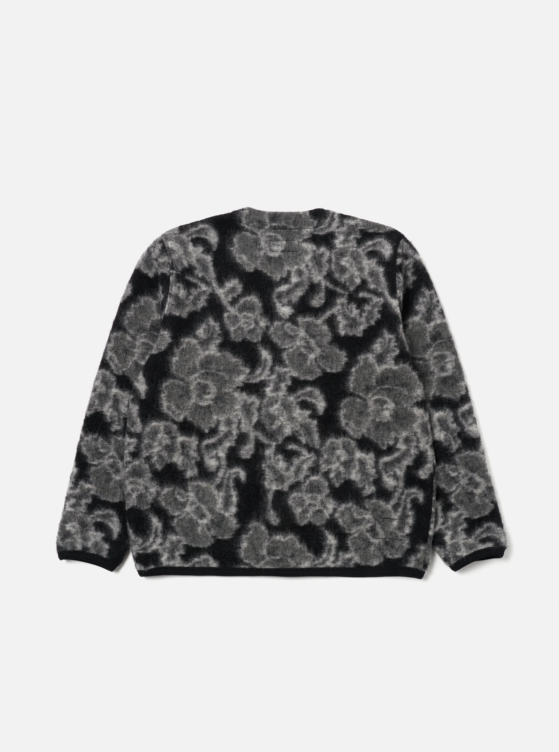 Charcoal Flower Fleece Cardigan - Image 5