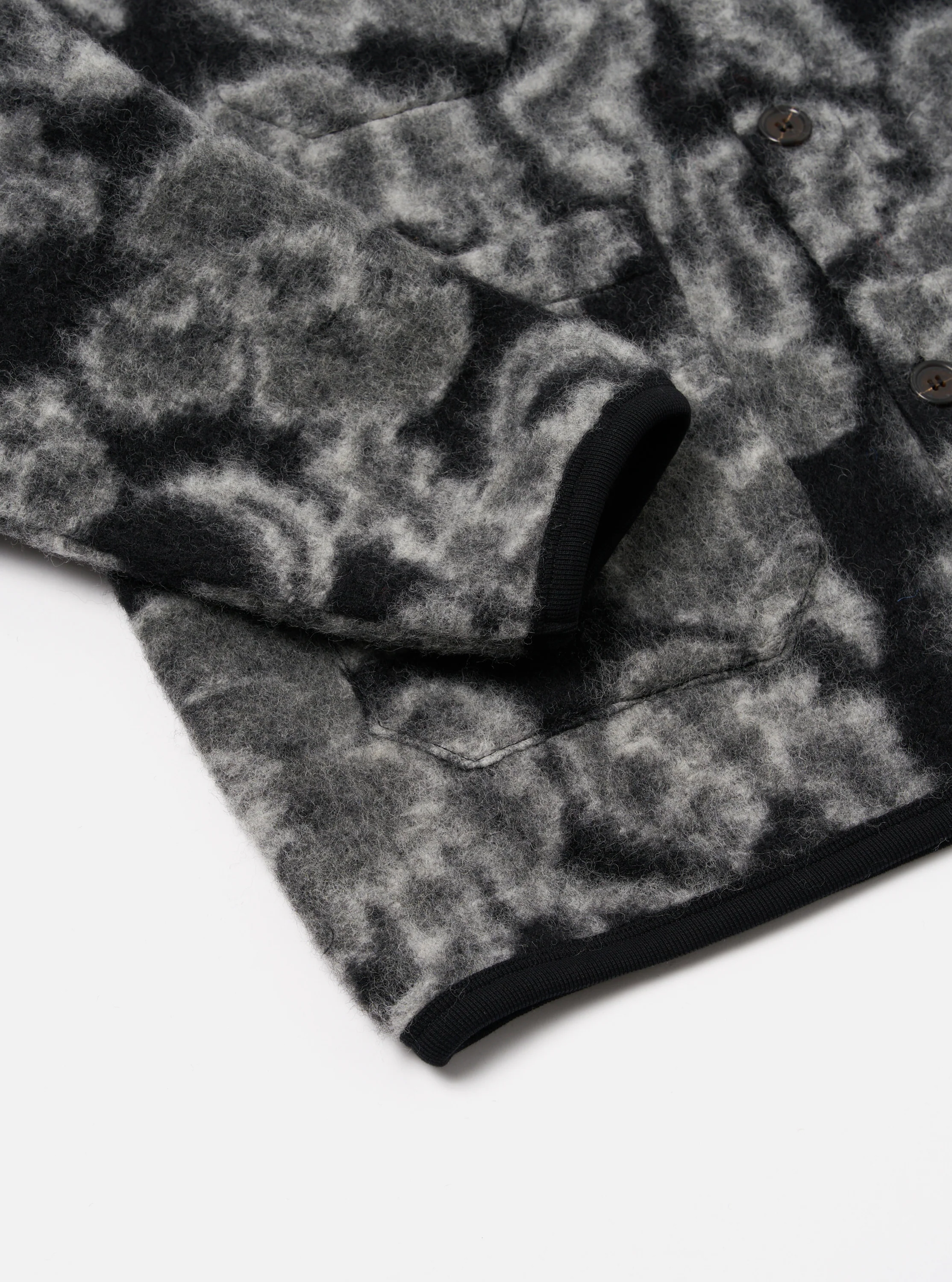 Charcoal Flower Fleece Cardigan - Image 6