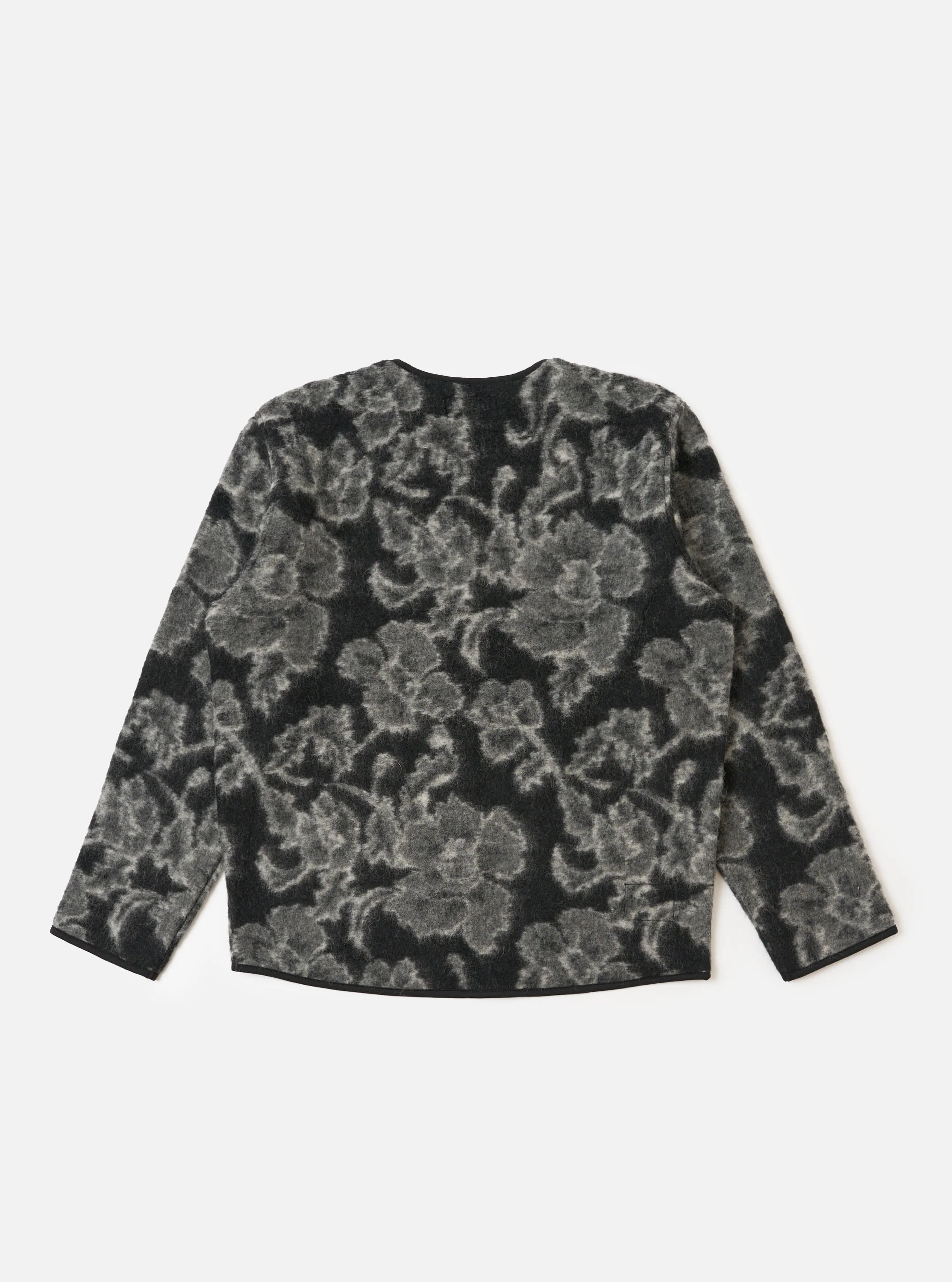 Charcoal Flower Fleece Zip Liner Jacket - Image 5