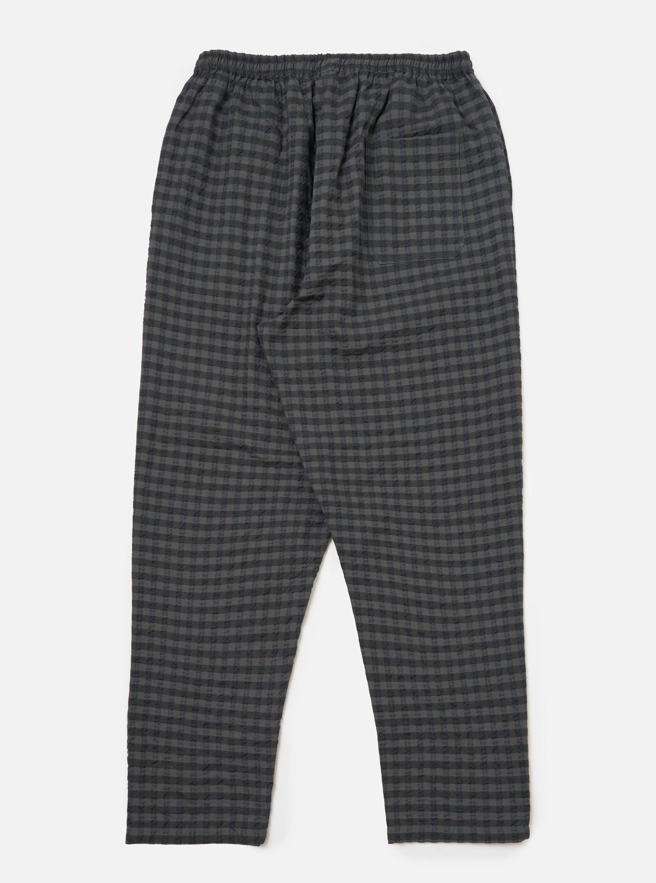 Charcoal/Navy Seersucker Plaid Pyjama Pant - Image 3