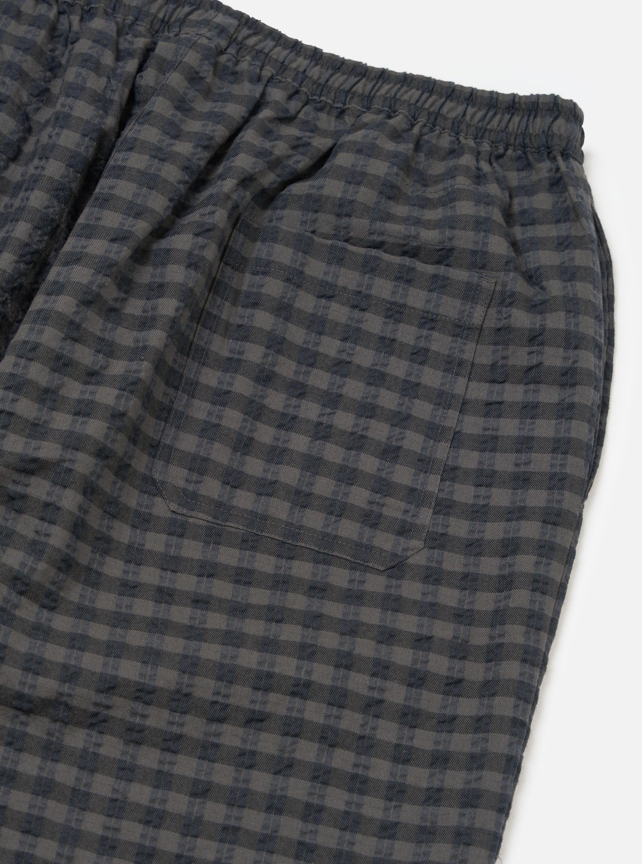 Charcoal/Navy Seersucker Plaid Pyjama Pant - Image 4
