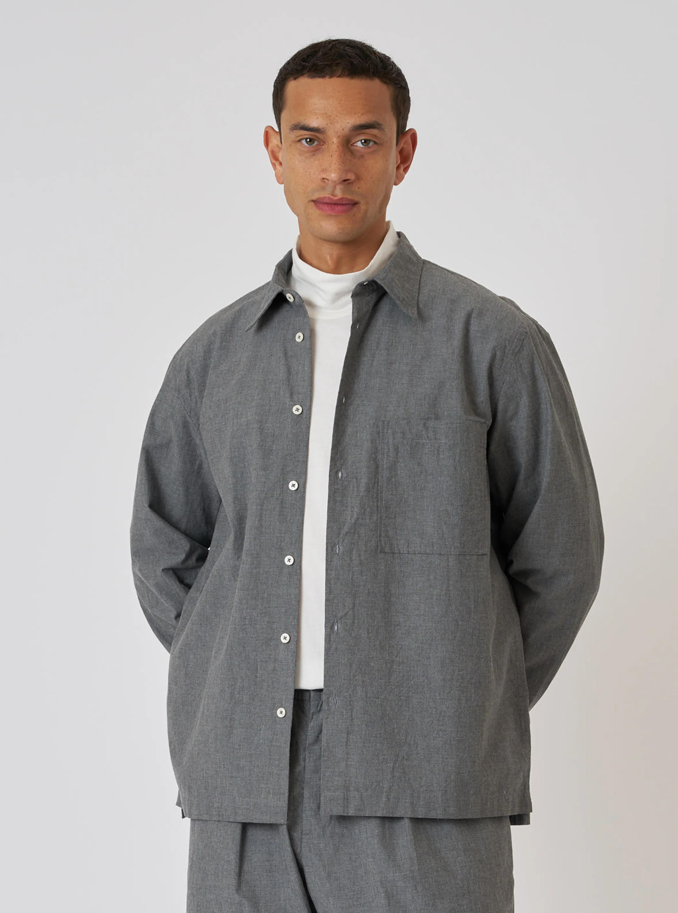 Charcoal Organic Chambray Lucky Shirt - Image 2