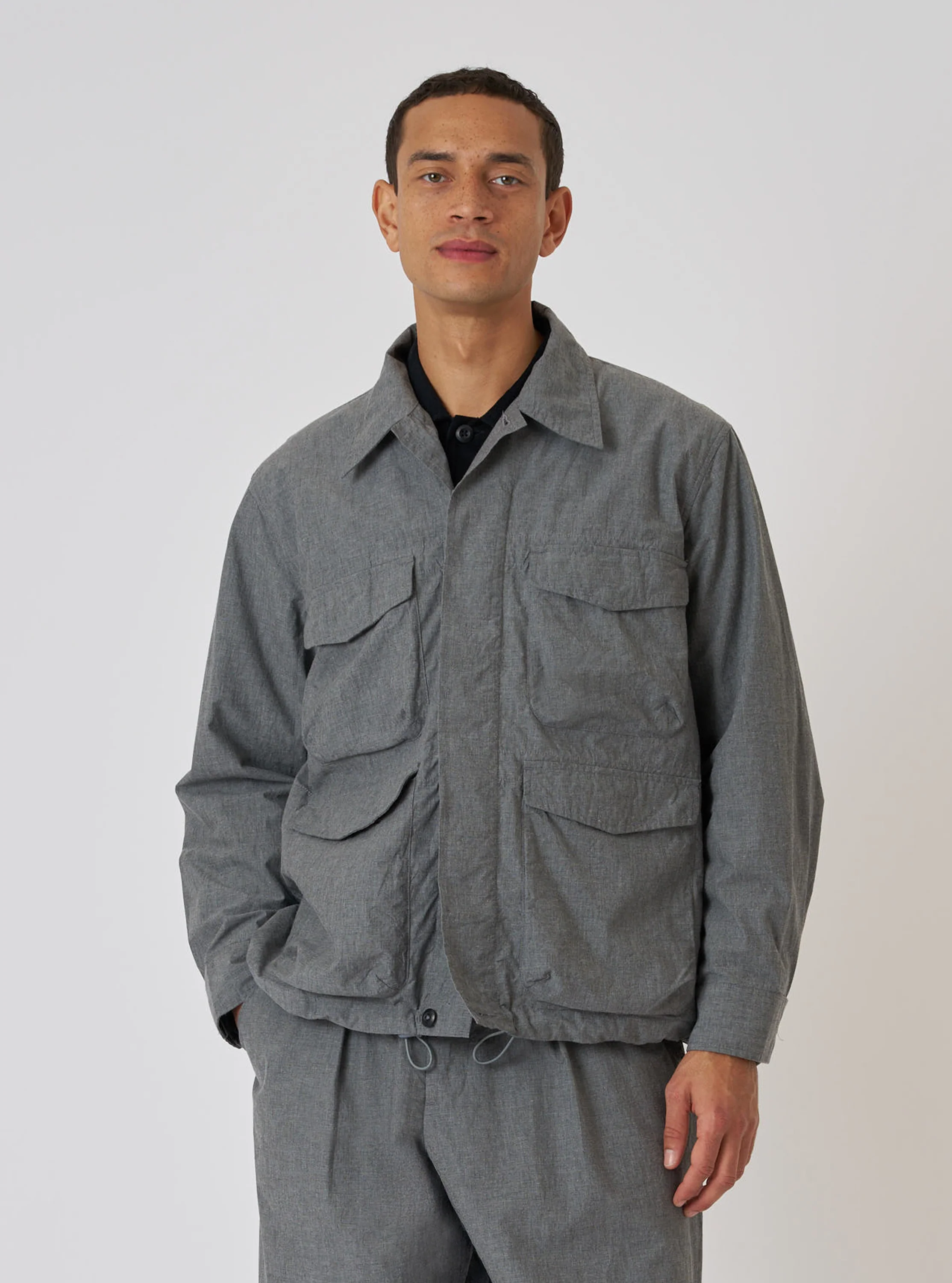 Charcoal Organic Chambray Parachute Field Jacket - Image 2